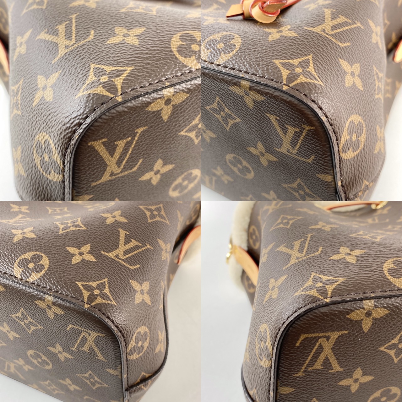 路易威登 LOUIS VUITTON NeoNoé BB 肩背 水桶包 M46319 晶片款 原花白毛毛NÉONOÉ 原廠盒子/防塵袋