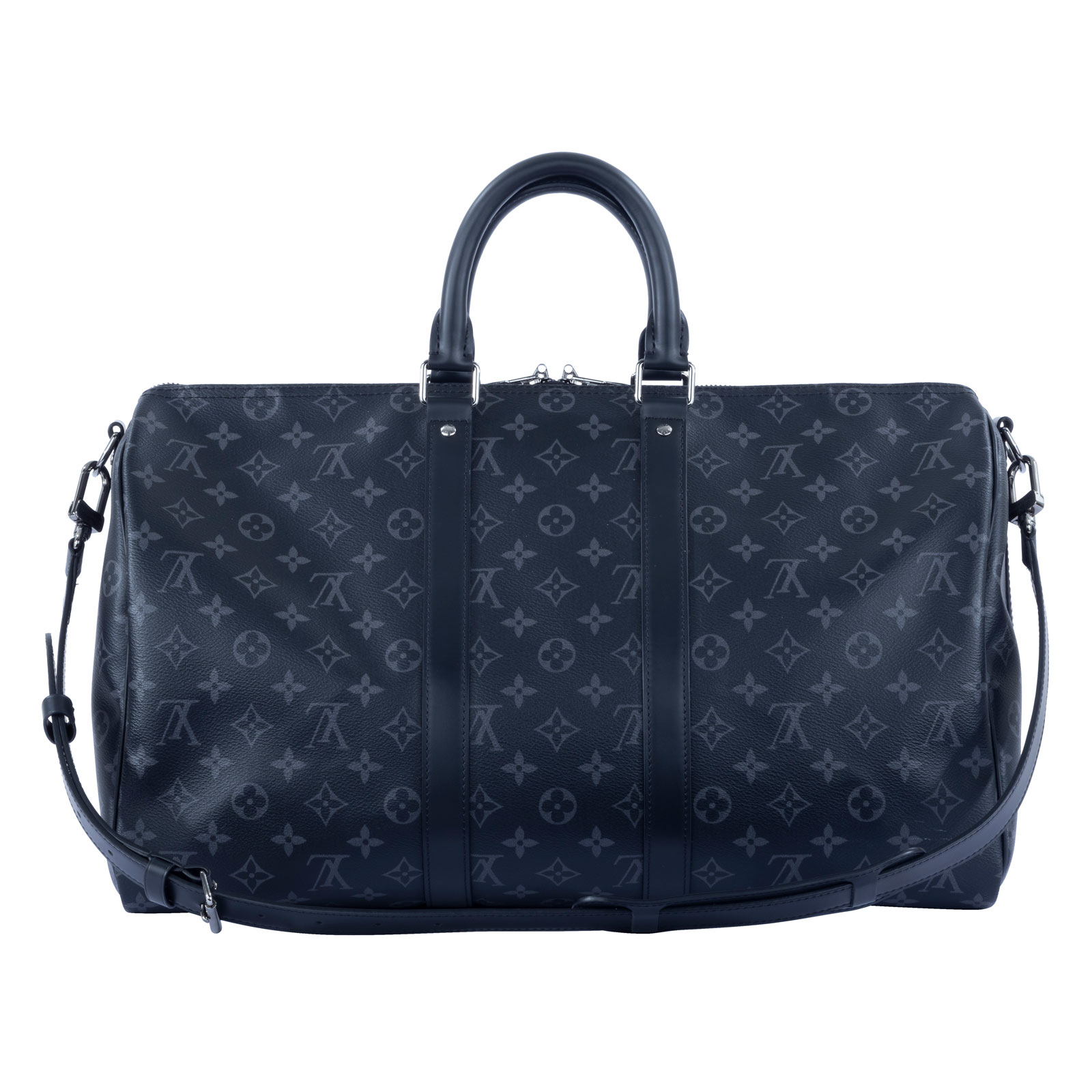 路易威登 LOUIS VUITTON Keepall Bandoulière 45 Eclipse帆布 波士頓包  旅行袋 M40569 晶片款  原廠盒子/防塵袋/背帶/鎖組