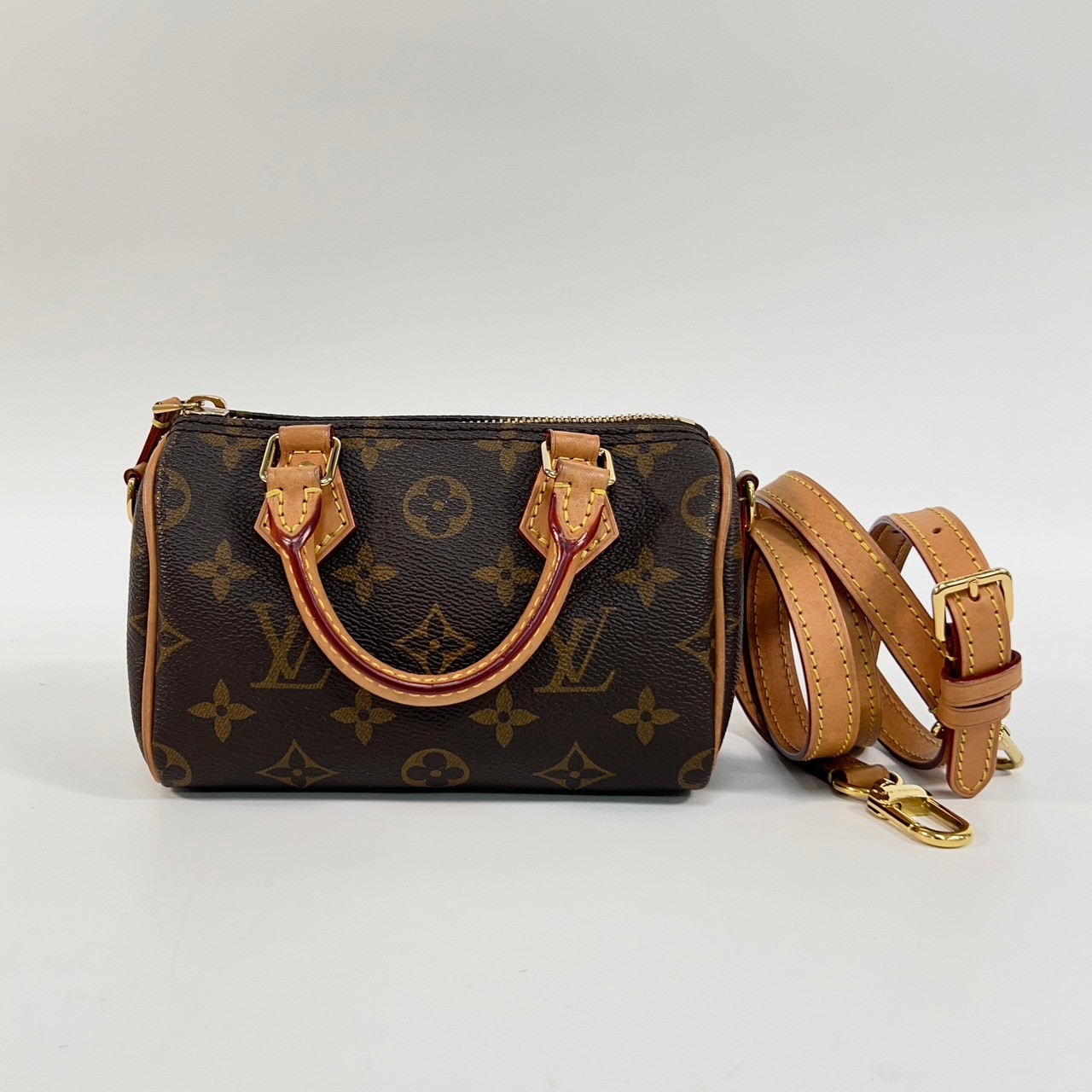 路易威登 LOUIS VUITTON Nano Speedy 原花 手提 肩背包 M81085 原花NANO SPEEDY 原廠盒子/防塵袋/購買證明