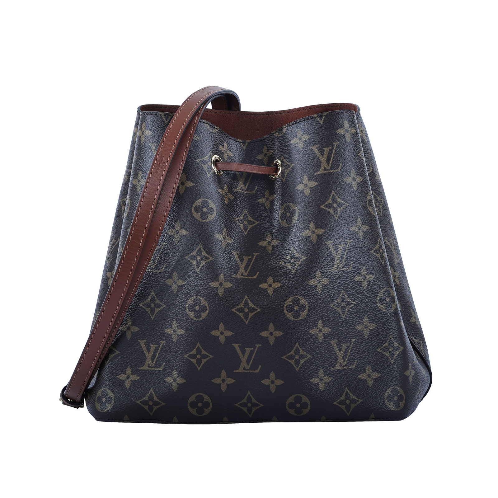 路易威登 LOUIS VUITTON NéoNoé MM 經典帆布 肩背 水桶包 棕色 M44887 晶片款 棕原花NEONOE水桶包 防塵袋