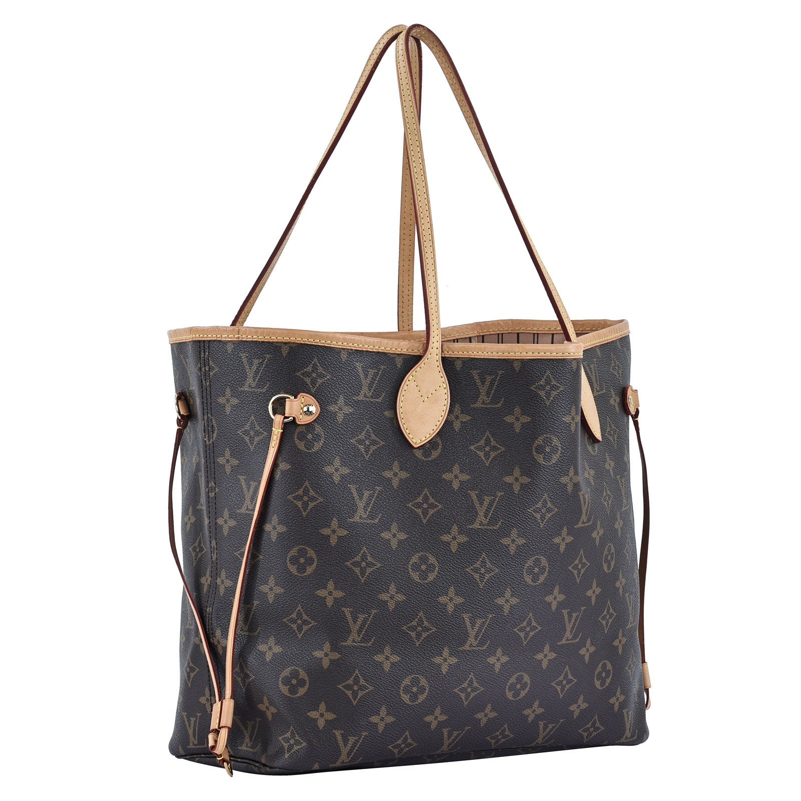 路易威登 LOUIS VUITTON Neverfull MM  經典帆布 肩背 購物袋 紅玫米黃雙色內襯 M46975 晶片款 原花NEVERFULL 防塵袋