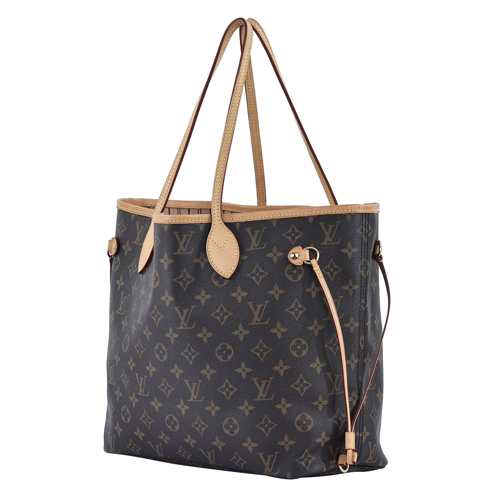 路易威登 LOUIS VUITTON Neverfull MM  經典帆布 肩背 購物袋 紅玫米黃雙色內襯 M46975 晶片款 原花NEVERFULL 防塵袋