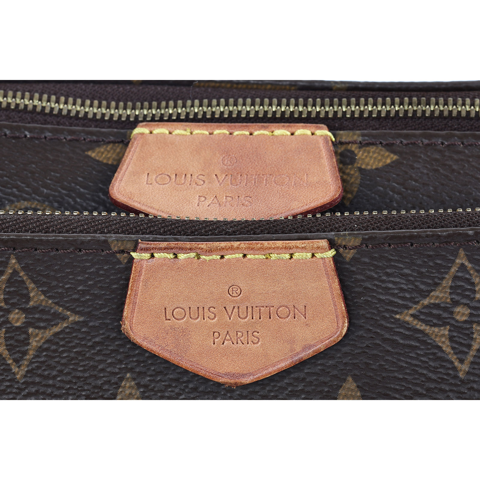 路易威登 LOUIS VUITTON Multi Pochette Accessoires 卡其 三合一 肩背 方包 M44813 綠三合一麻將包