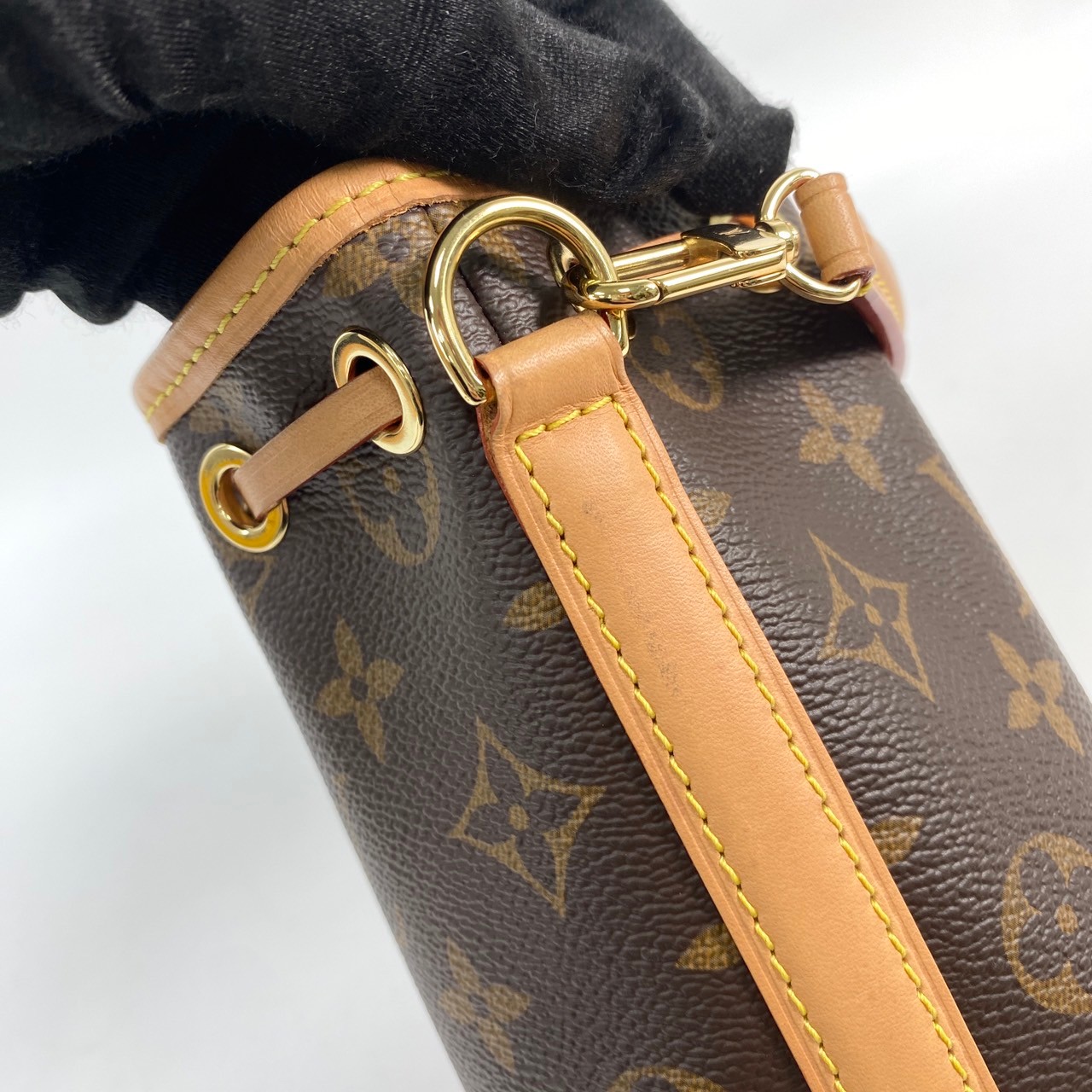 路易威登 LOUIS VUITTON Nano Noé 原花 束口水桶包 M81266 晶片款 原花NANO NOE水桶包 原廠盒子/防塵袋