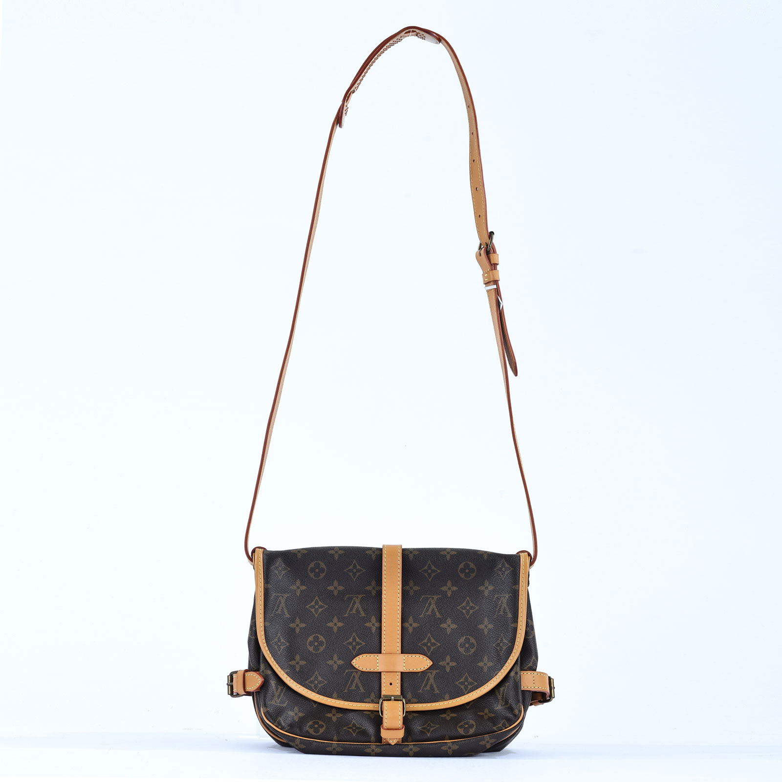 路易威登 LOUIS VUITTON Saumur MM 經典帆布 馬鞍包 M40710 原花雙子星SAUMUR肩背包