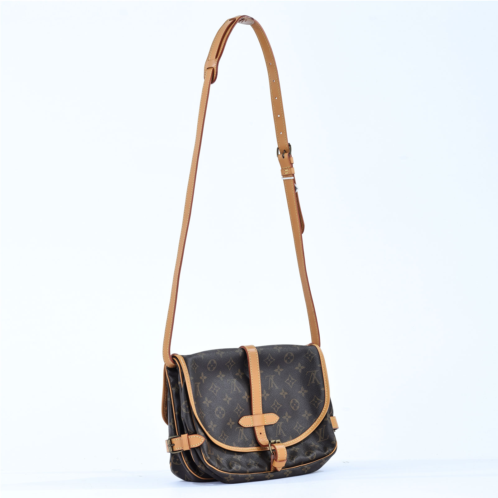 路易威登 LOUIS VUITTON Saumur MM 經典帆布 馬鞍包 M40710 原花雙子星SAUMUR肩背包