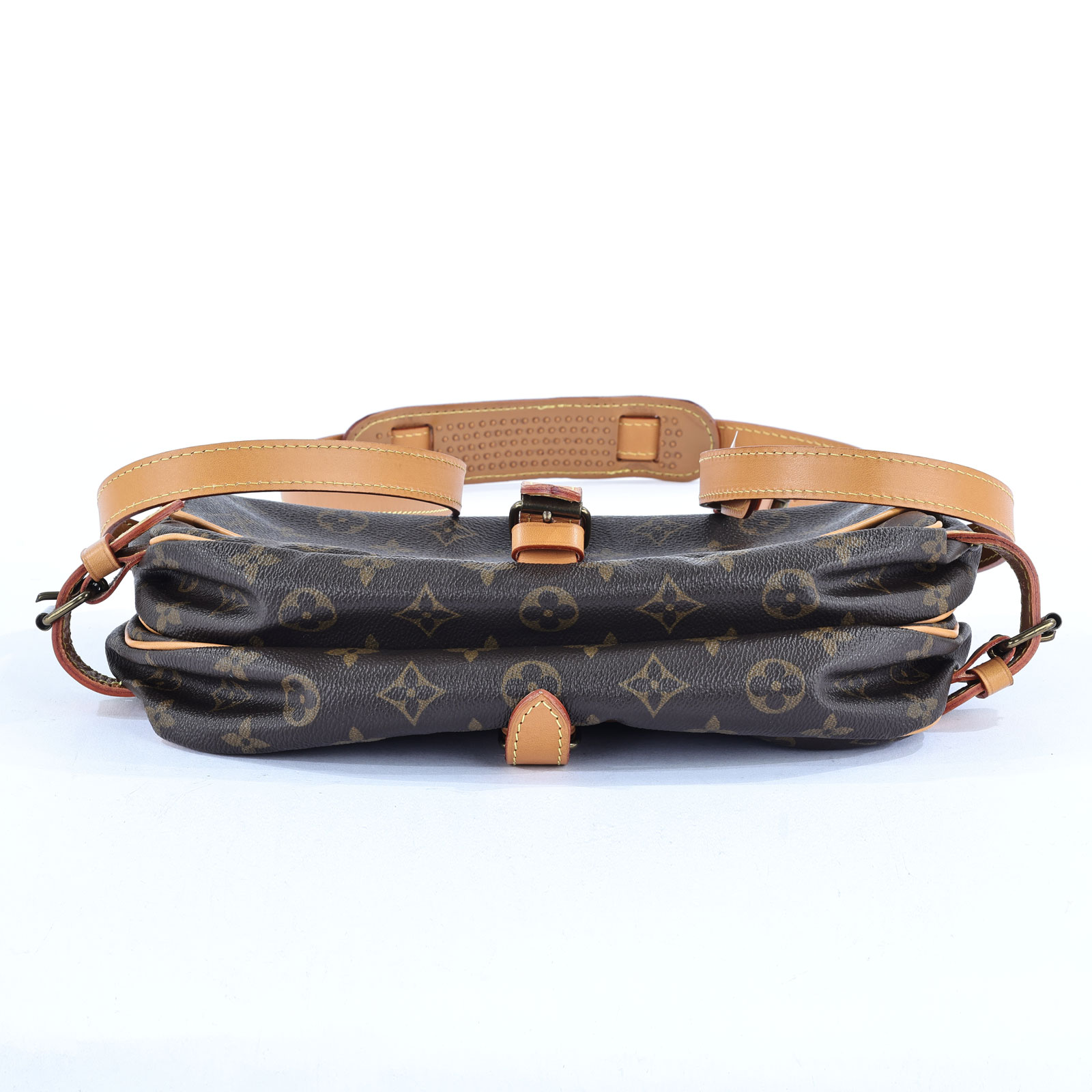 路易威登 LOUIS VUITTON Saumur MM 經典帆布 馬鞍包 M40710 原花雙子星SAUMUR肩背包