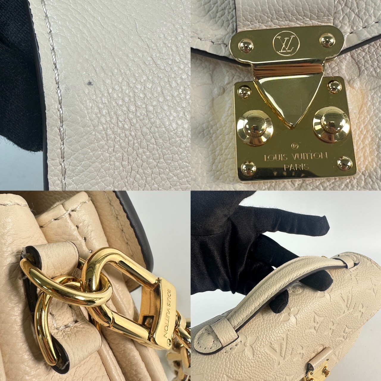 路易威登 LOUIS VUITTON Pochette Métis East West 肩背包 奶油色 M22942 晶片款  防塵袋/背帶