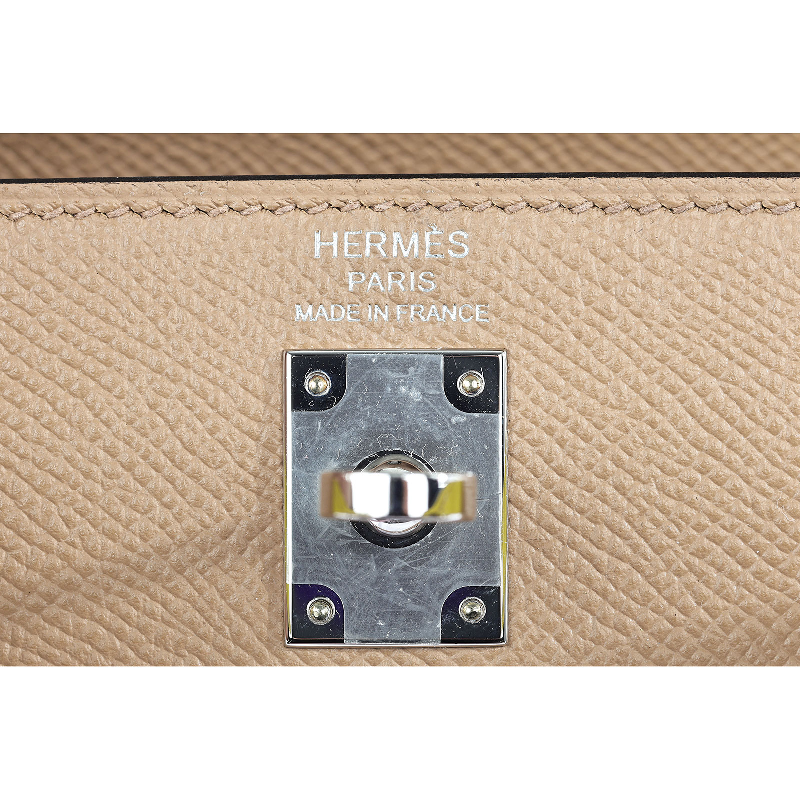 愛馬仕 Hermès Kelly Bag 凱莉包 25 KL25 H082734CKAJ/U刻 茶色拼萊姆黃錦葵紫KELLY25 原廠盒子/防塵袋/鎖組/背帶