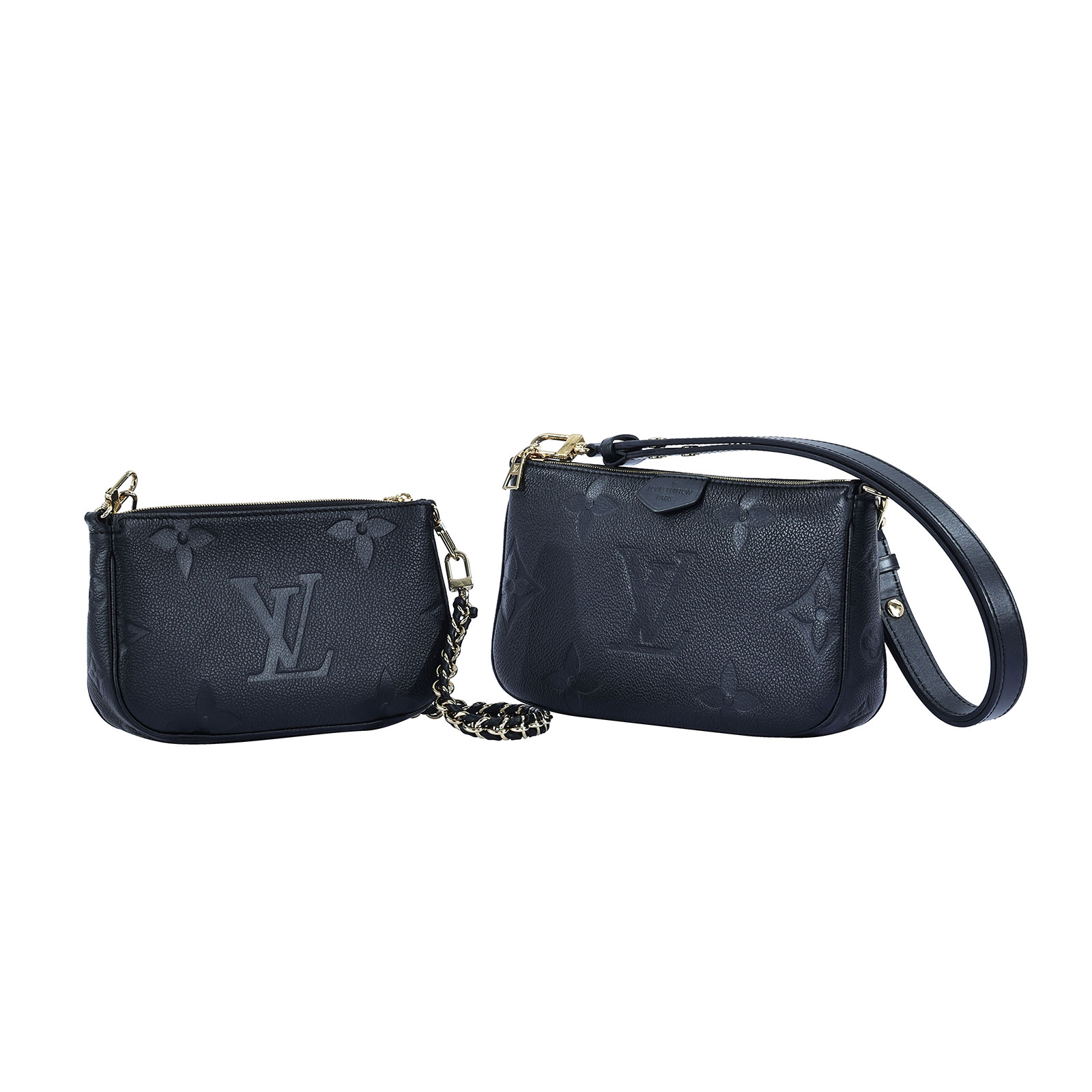 路易威登 LOUIS VUITTON Multi Pochette Accessoires 壓花牛皮 混合式 斜背袋 M80399 晶片款  原廠盒子/防塵袋/購買證明