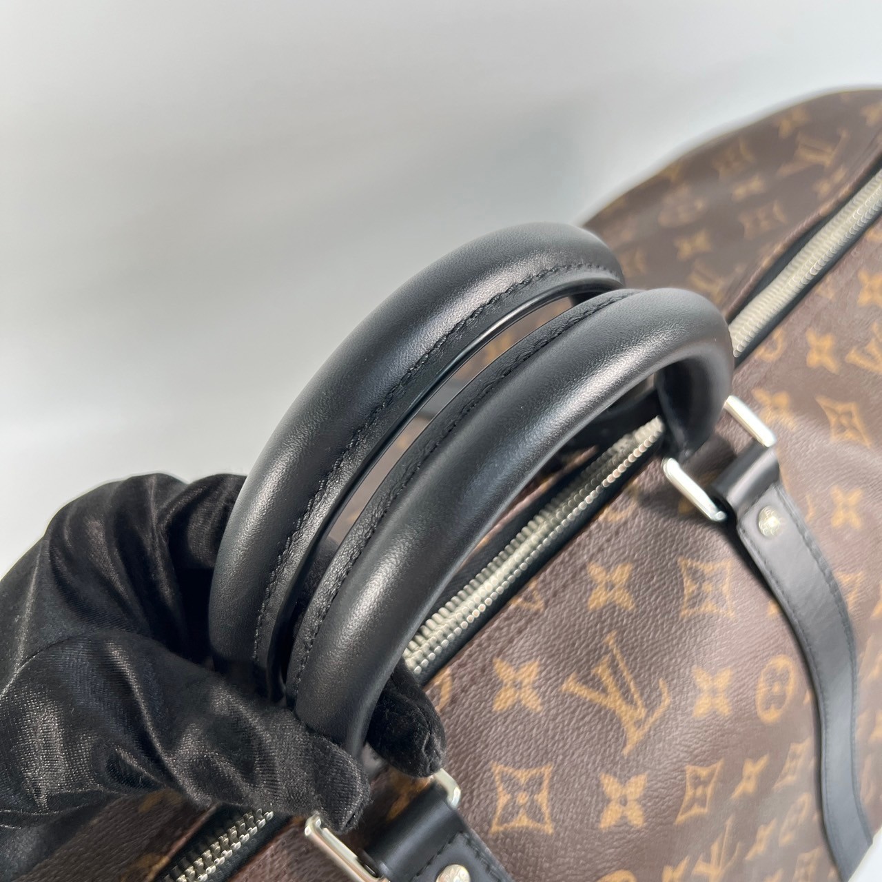 路易威登 LOUIS VUITTON Keepall Bandoulière 55 Macassar帆布 波士頓包  旅行袋 M56714 晶片款  防塵袋/背帶/鎖組