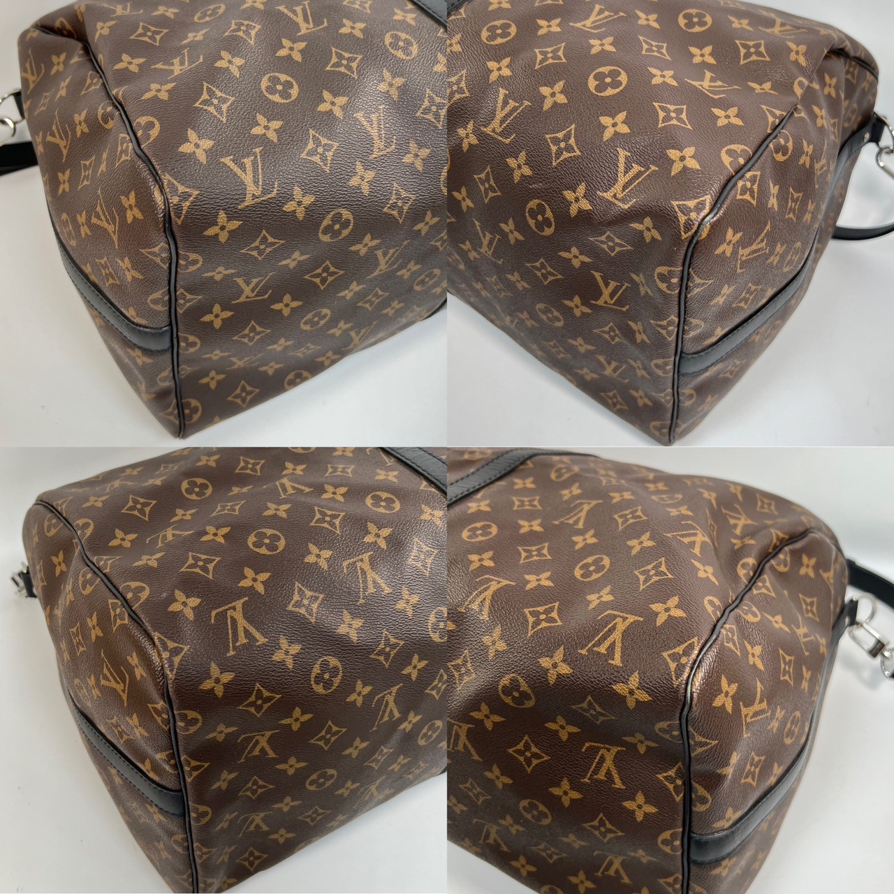 路易威登 LOUIS VUITTON Keepall Bandoulière 55 Macassar帆布 波士頓包  旅行袋 M56714 晶片款  防塵袋/背帶/鎖組