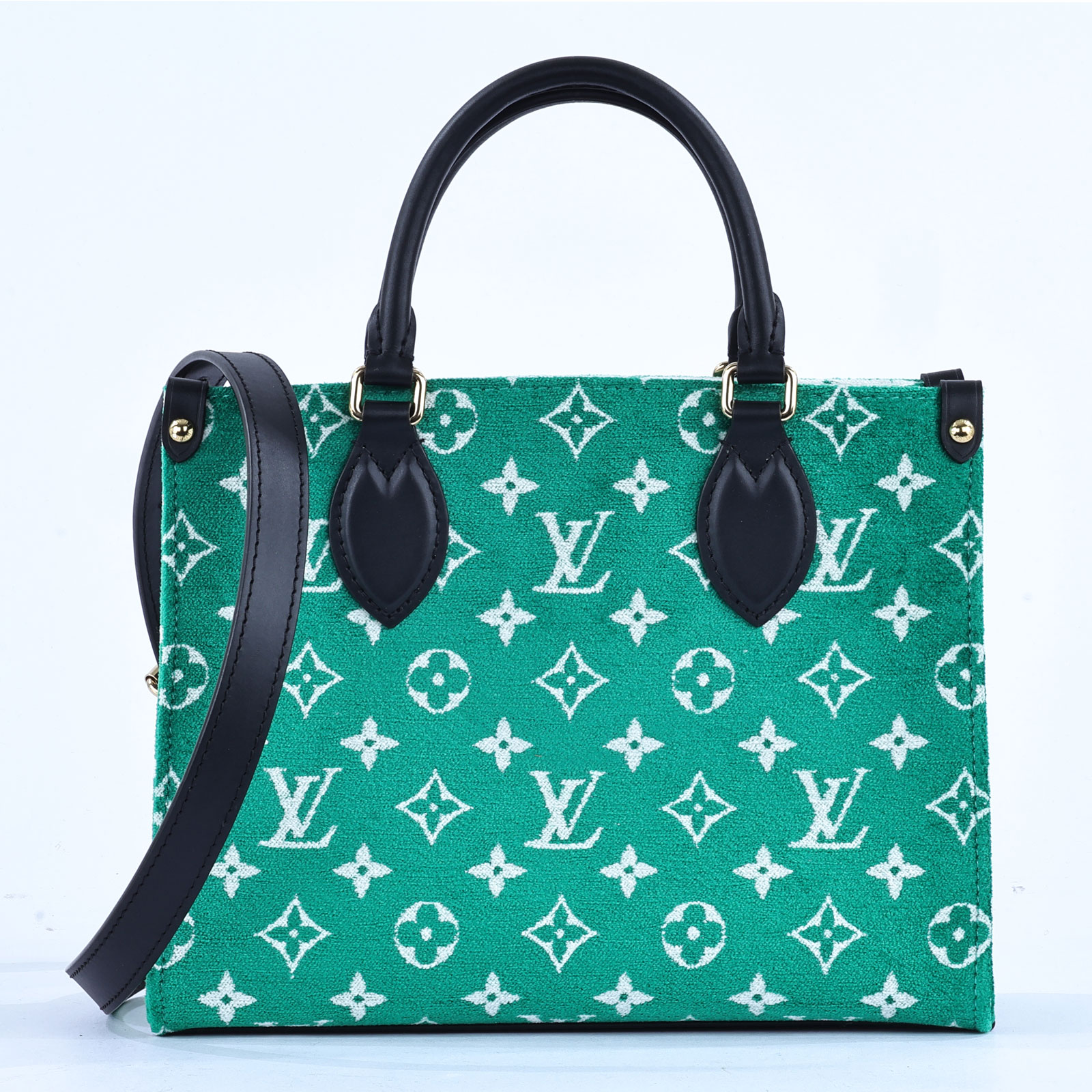 路易威登 LOUIS VUITTON OnTheGo PM 經典緹花 絨布 手提 肩背包 綠色 M46216 晶片款 綠原花絨布ONTHEGO PM 防塵袋