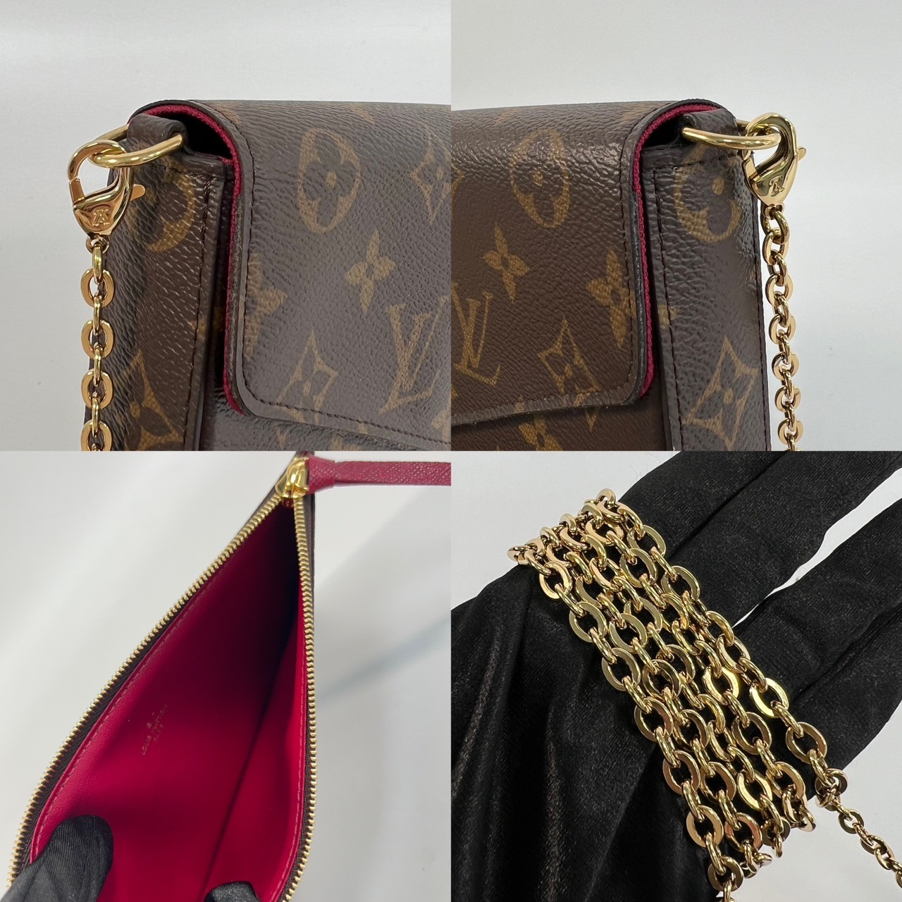 路易威登 LOUIS VUITTON Pochette Félicie 三合一鏈條包 紫紅色 M61276 晶片款  原廠盒子/防塵袋/背帶