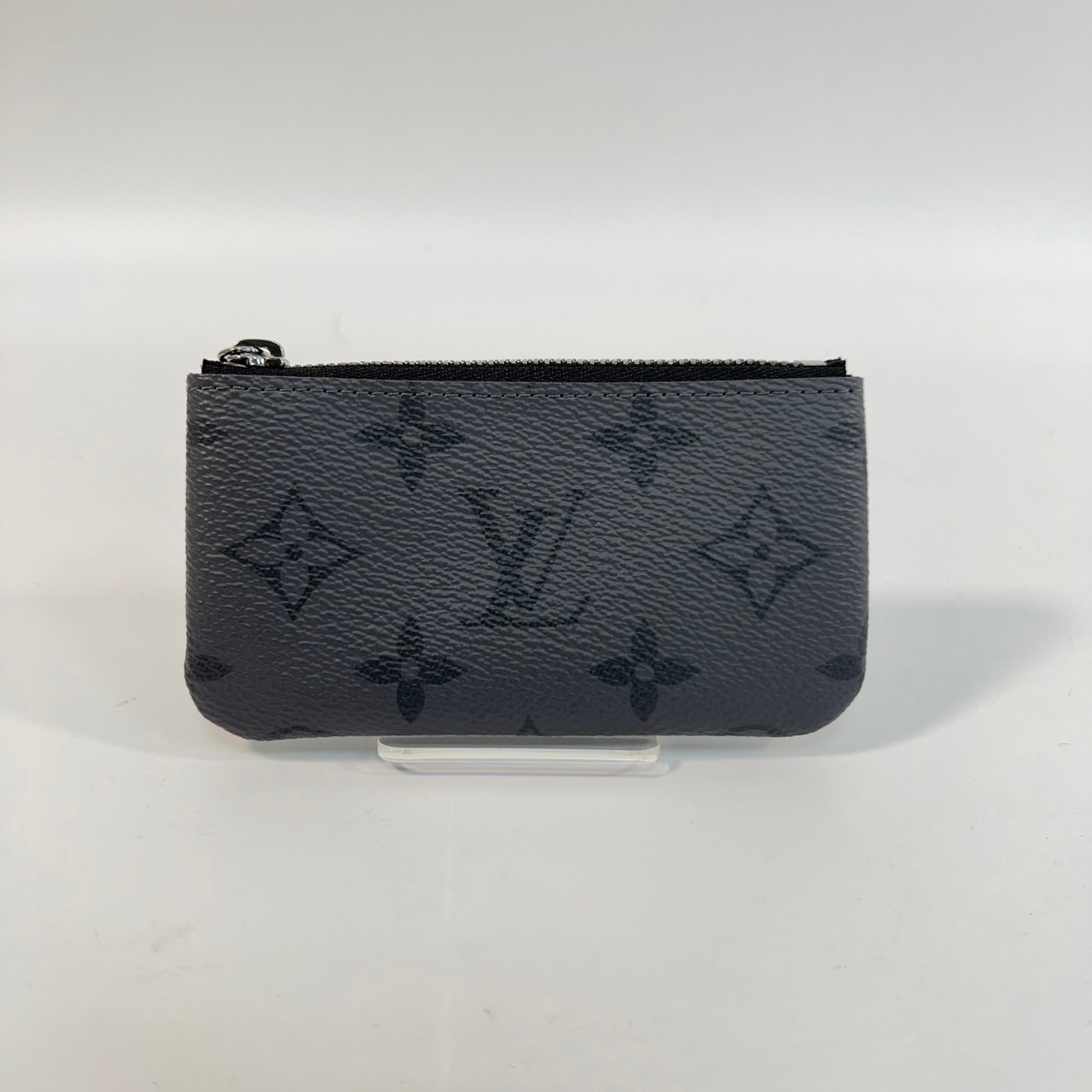 路易威登 LOUIS VUITTON 鑰匙零錢包 Eclipse 帆布 M80905 晶片款 黑灰原花零錢鑰匙包 原廠盒子/防塵袋