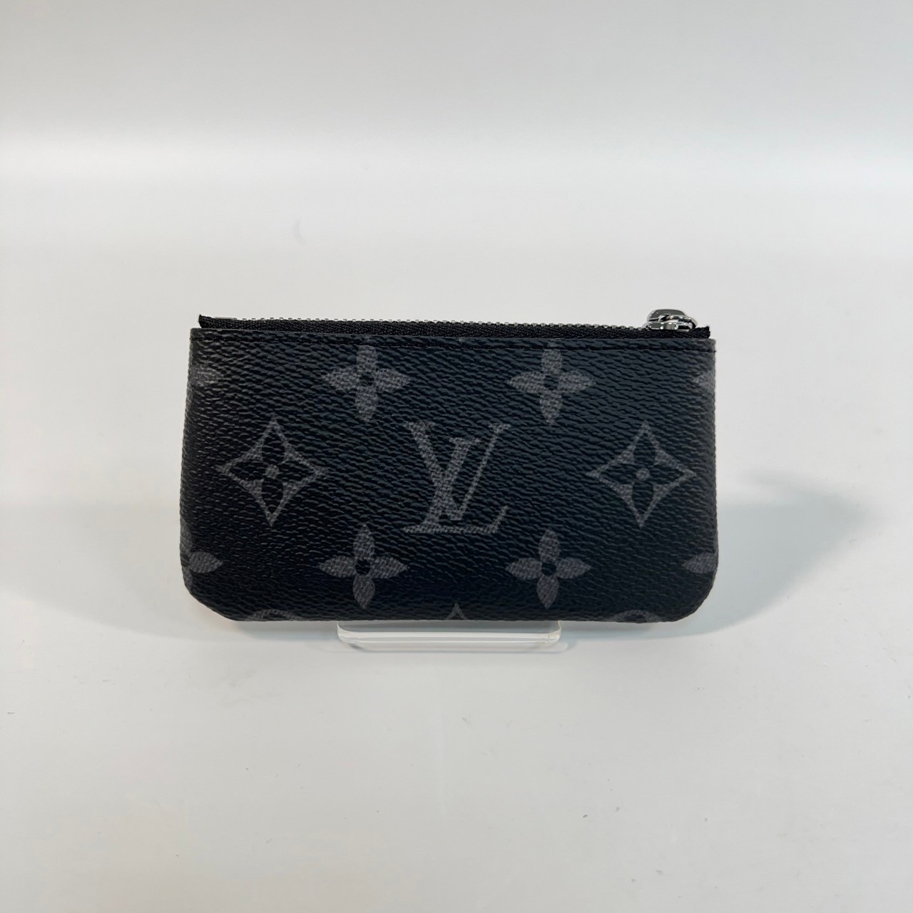 路易威登 LOUIS VUITTON 鑰匙零錢包 Eclipse 帆布 M80905 晶片款 黑灰原花零錢鑰匙包 原廠盒子/防塵袋