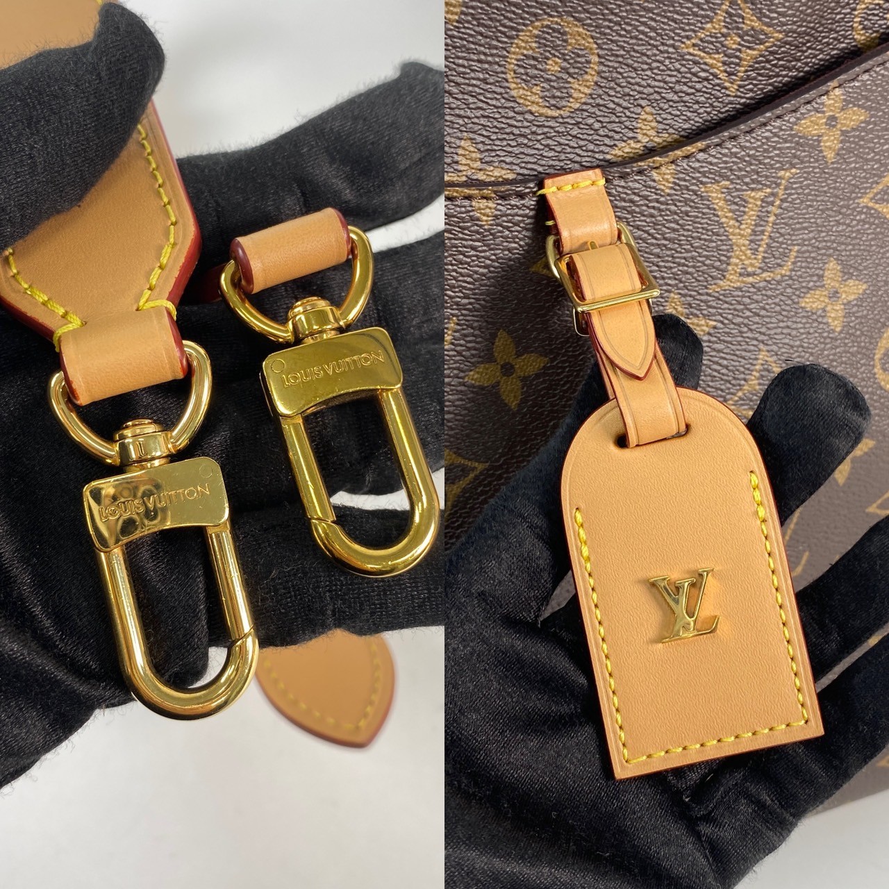 路易威登 LOUIS VUITTON Odéon MM 天然色 經典原花 皮革 拉鍊 肩背 斜背包 M45355 晶片款 　原花ODÉON MM 防塵袋/背帶