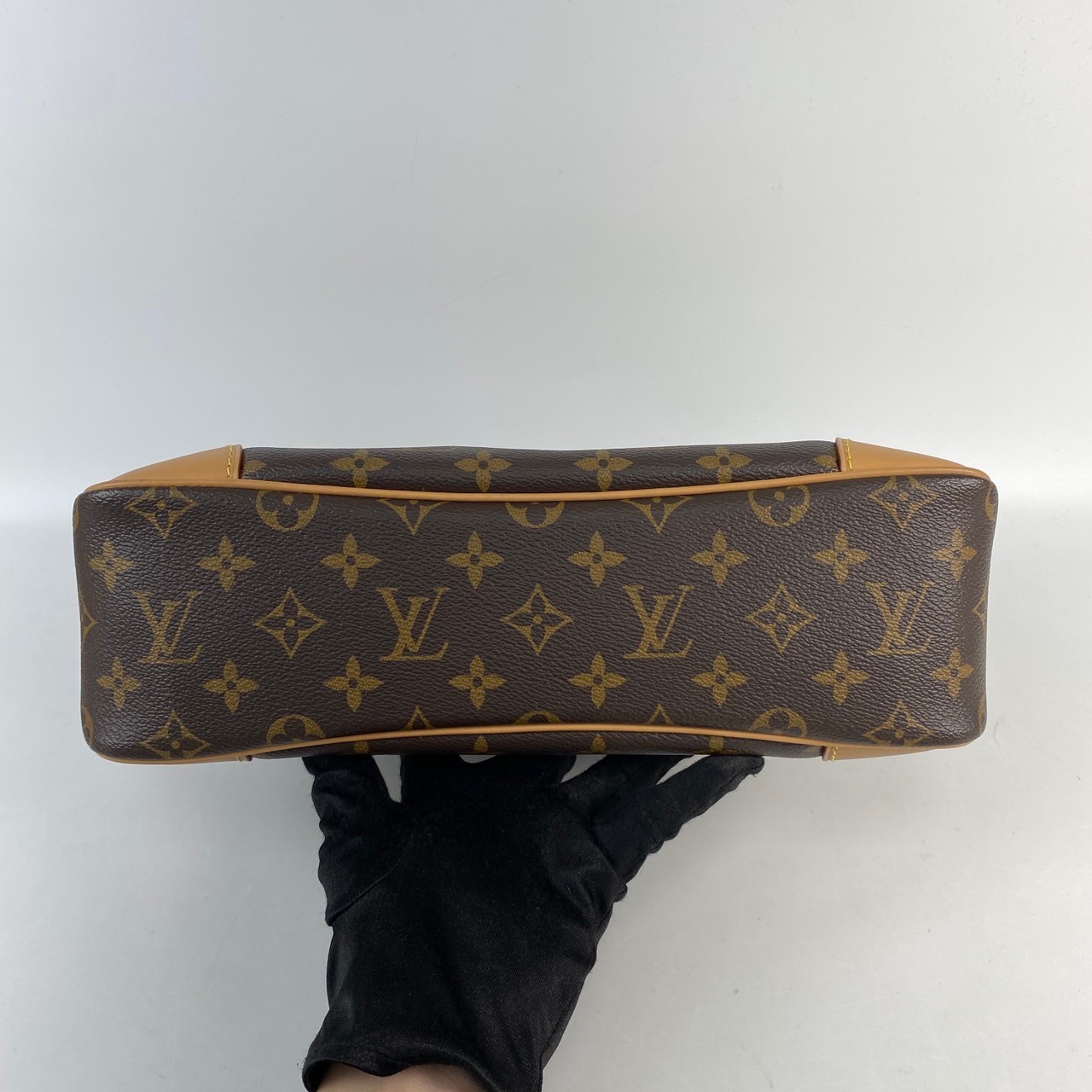 路易威登 LOUIS VUITTON Odéon MM 天然色 經典原花 皮革 拉鍊 肩背 斜背包 M45355 晶片款 　原花ODÉON MM 防塵袋/背帶