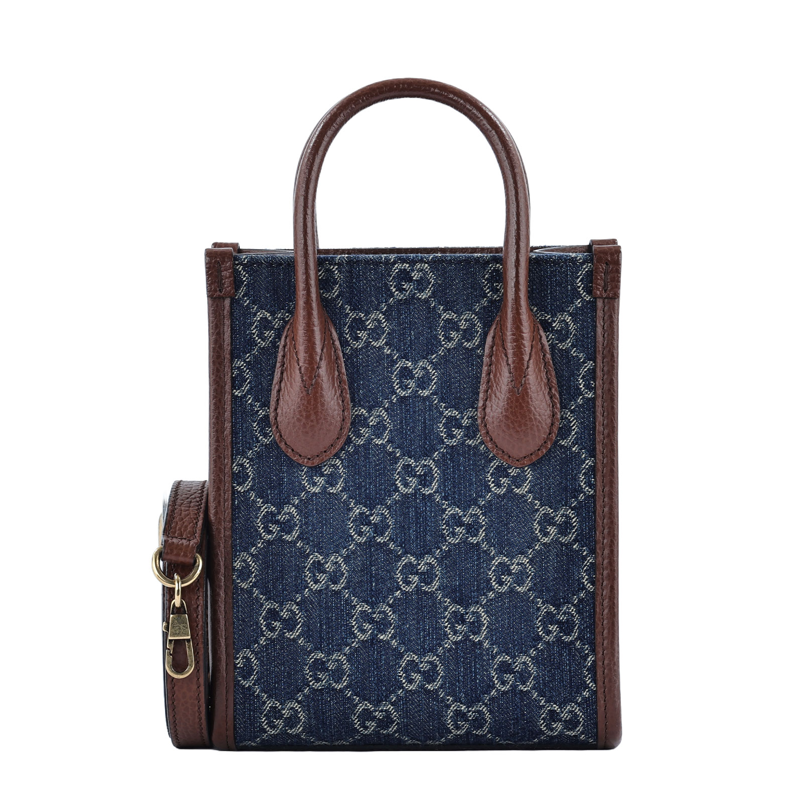 古馳 GUCCI Interlocking G 迷你 手提袋 671623 藍牛仔INTERLOCKING TOTE 防塵袋/背帶