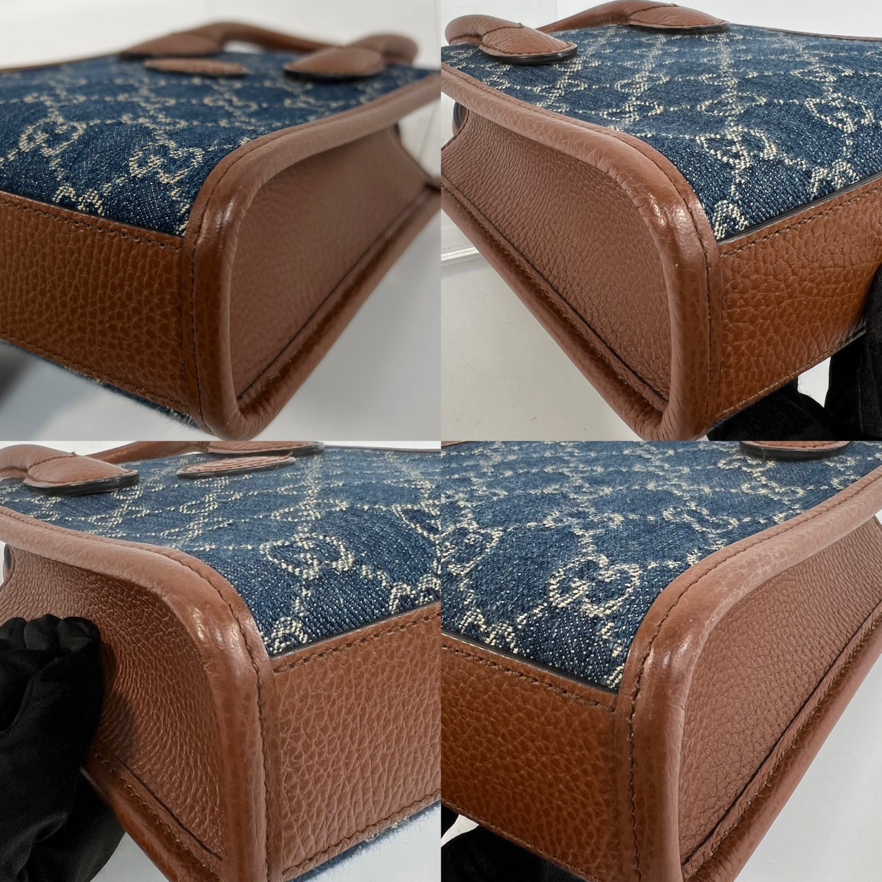 古馳 GUCCI Interlocking G 迷你 手提袋 671623 藍牛仔INTERLOCKING TOTE 防塵袋/背帶