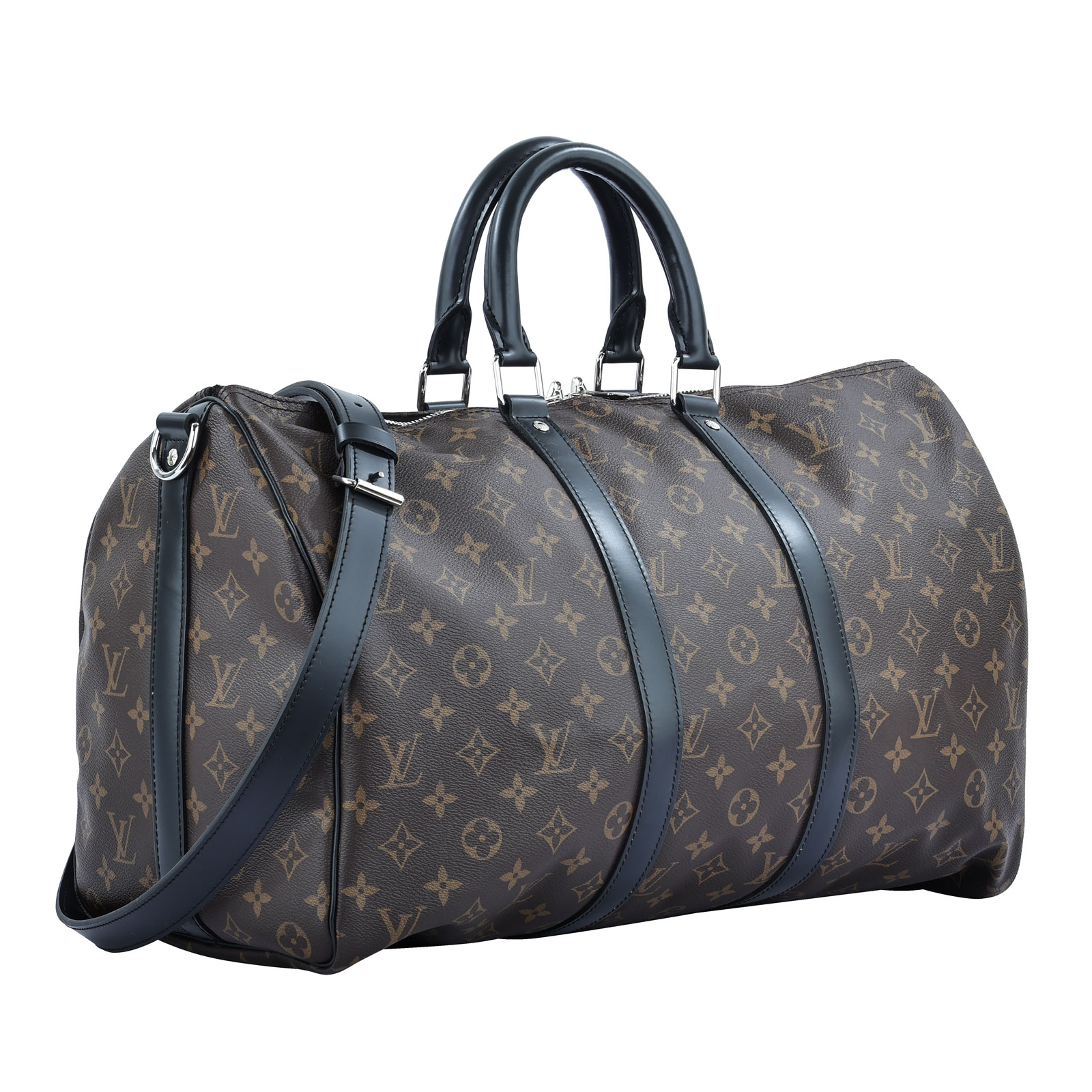 路易威登 LOUIS VUITTON Keepall Bandoulière 45 Macassar帆布 波士頓包  旅行袋 M56711 晶片款  原廠盒子/防塵袋/購買證明