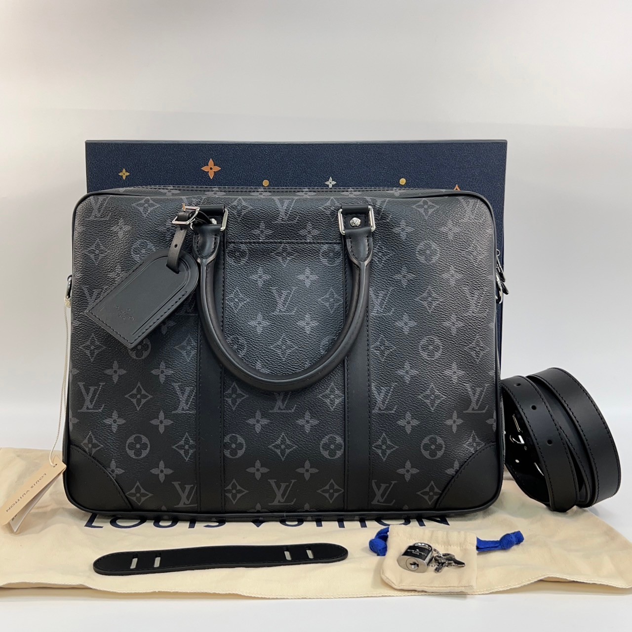 路易威登 LOUIS VUITTON Porte-Documents Voyage PM 公事包 M46457 晶片款  防塵袋/鎖組/原廠盒子