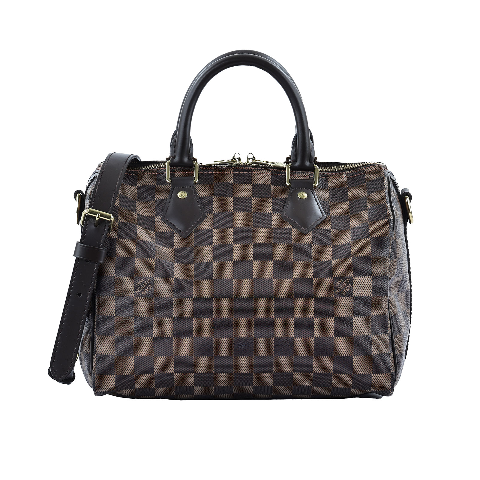 路易威登 LOUIS VUITTON Speedy Bandoulière  25 棕棋盤 手提 斜背 波士頓包 N41368  原廠盒子/防塵袋/背帶/鎖組