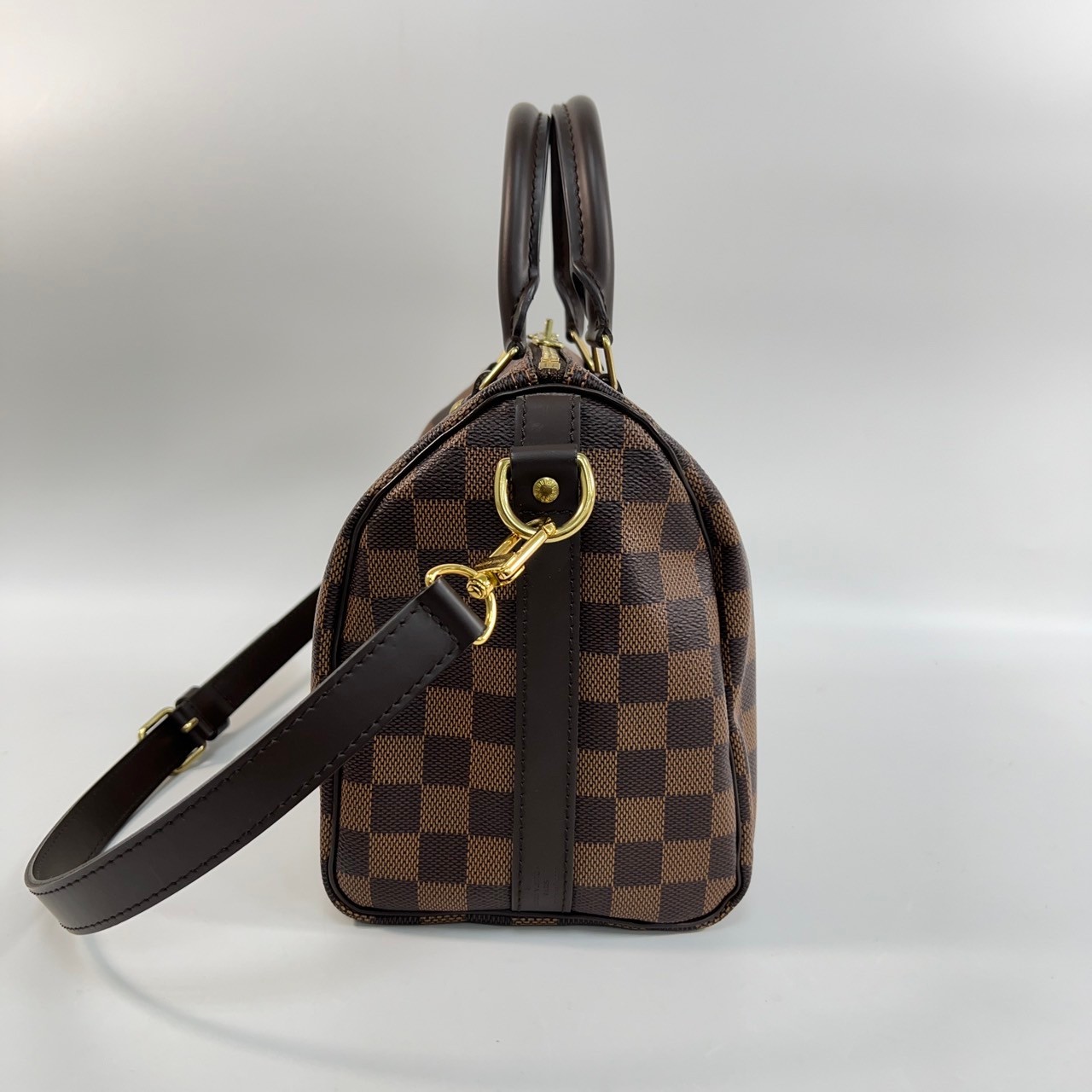 路易威登 LOUIS VUITTON Speedy Bandoulière  25 棕棋盤 手提 斜背 波士頓包 N41368  原廠盒子/防塵袋/背帶/鎖組