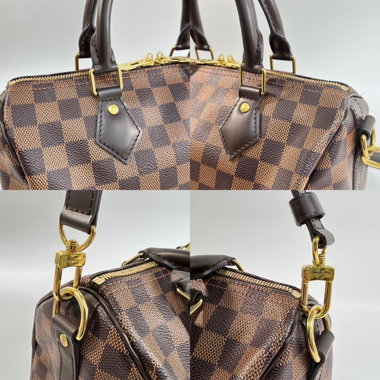 路易威登 LOUIS VUITTON Speedy Bandoulière  25 棕棋盤 手提 斜背 波士頓包 N41368  原廠盒子/防塵袋/背帶/鎖組