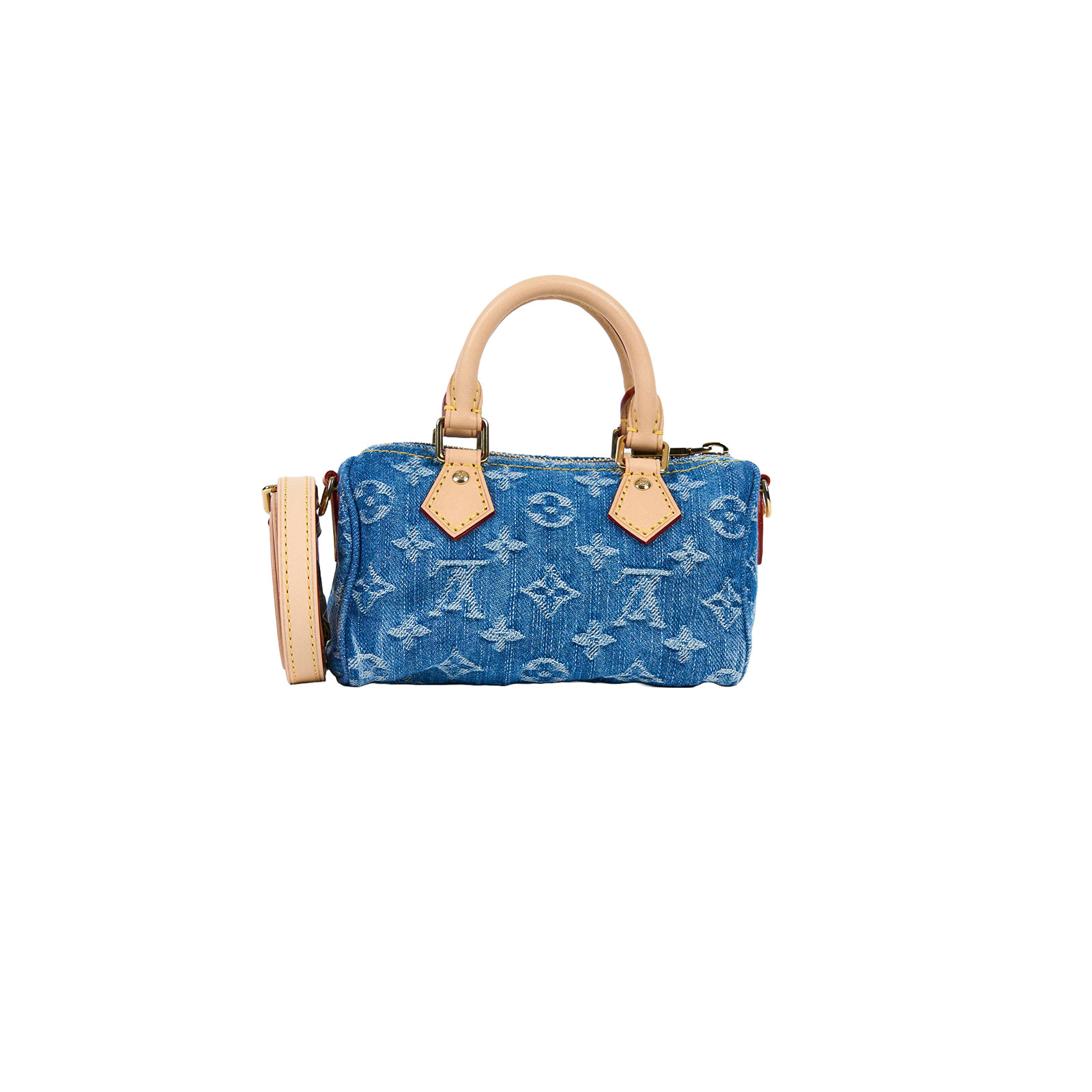 路易威登 LOUIS VUITTON LV Remix Nano Speedy 石洗 丹寧 肩背 手提包 M82950 晶片款  原廠盒子/防塵袋/背帶/購買證明