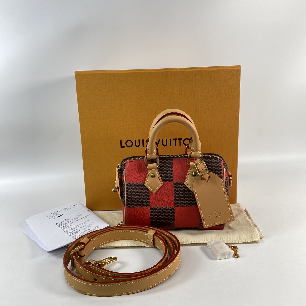 路易威登 LOUIS VUITTON Speedy 18 Bandoulière Damier Pop 波士頓包 手提包 N40611 晶片款  原廠盒子/防塵袋/背帶/鎖組/購買證明影本