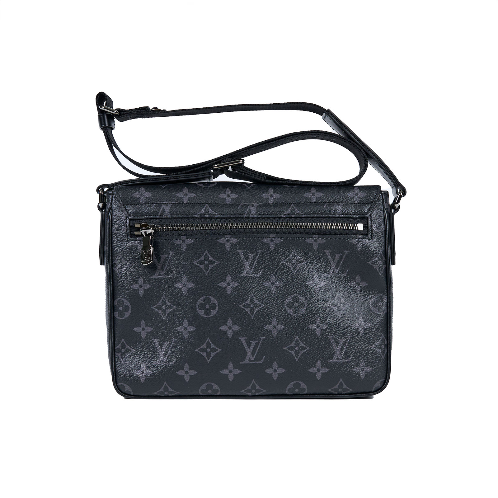 路易威登 LOUIS VUITTON District PM 肩背包 Eclipse帆布 黑色 M46255 晶片款  原廠盒子/防塵袋