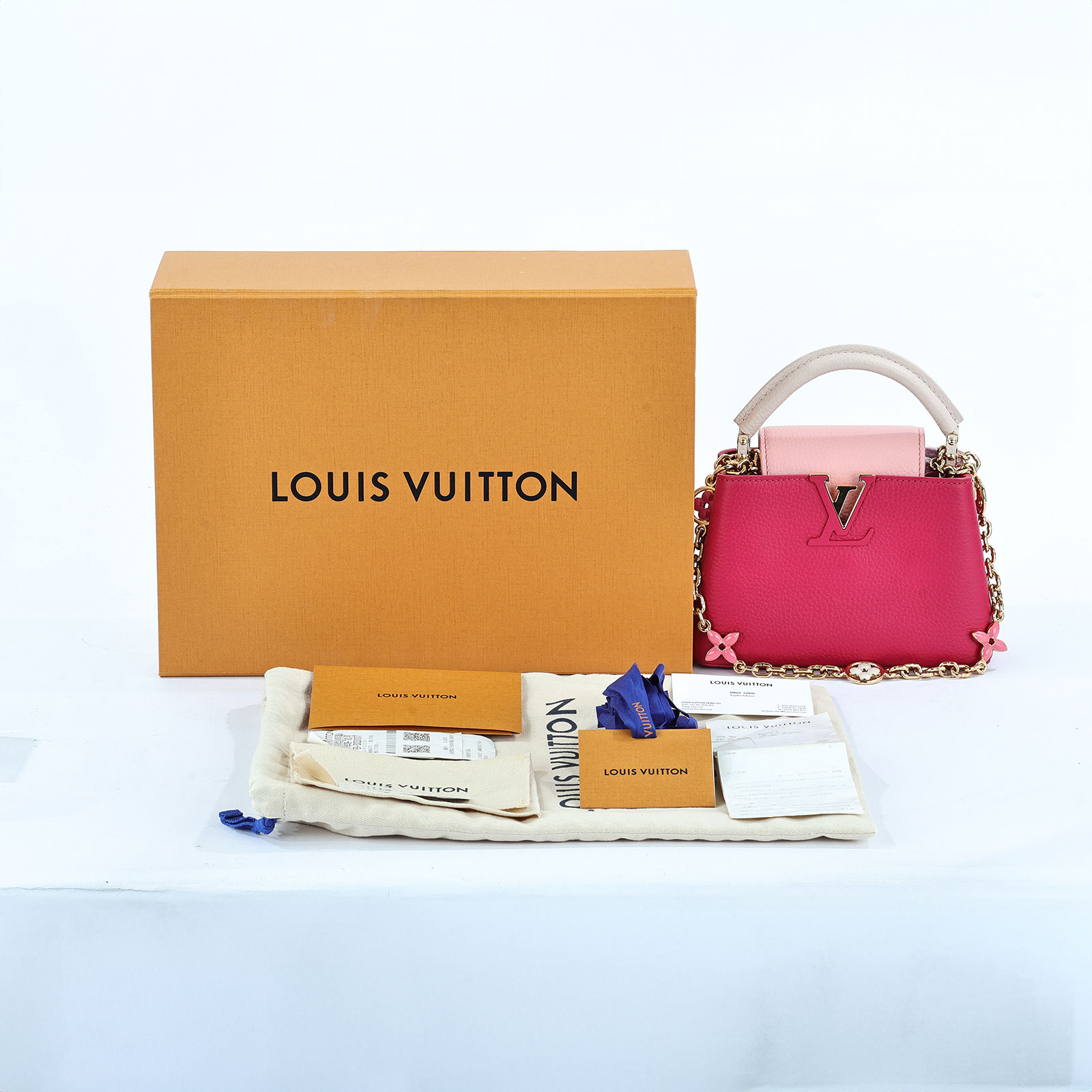 路易威登 LOUIS VUITTON Capucines Mini Bag 迷你 手提包 M20845 晶片款  原廠盒子/防塵袋/購買證明/發票