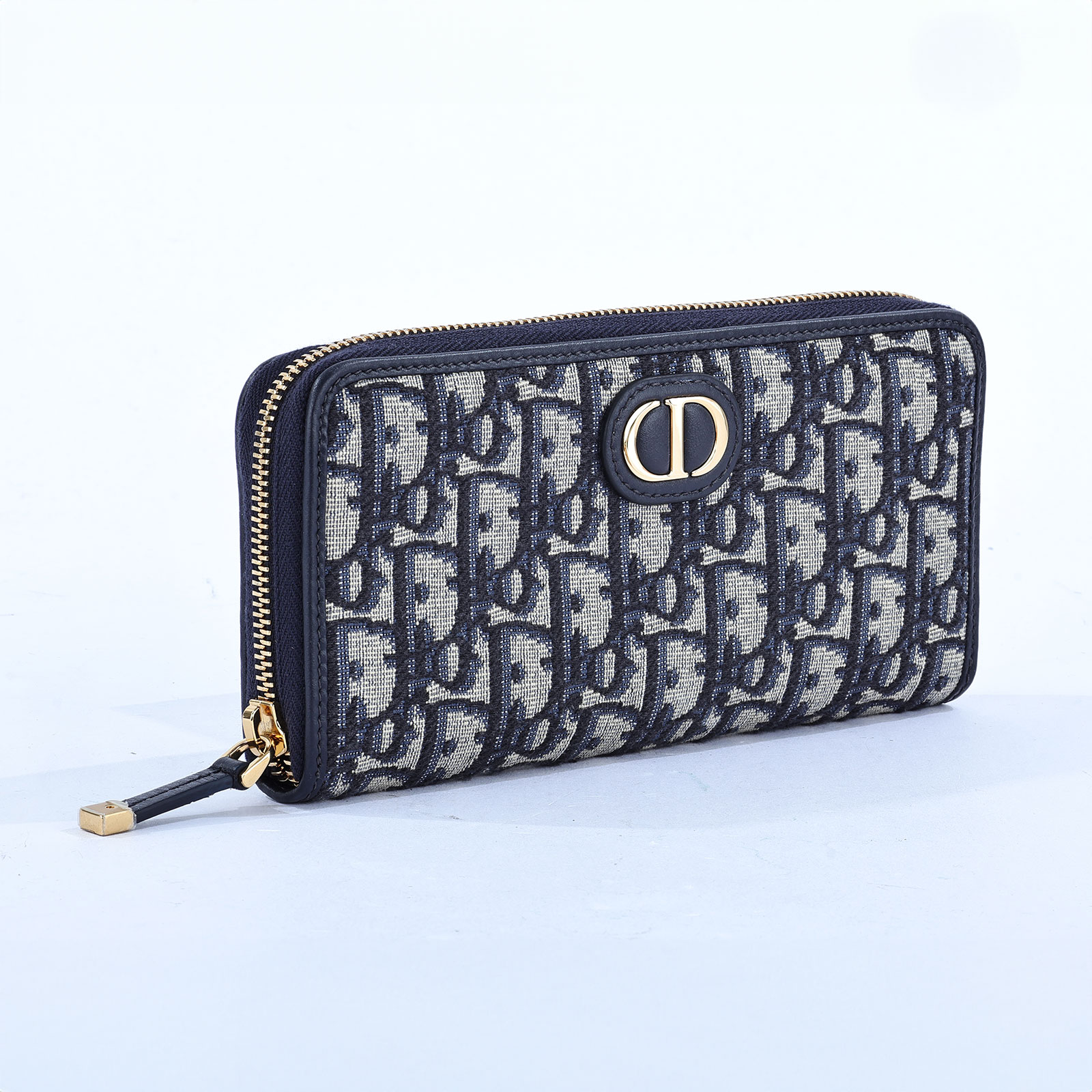 迪奧 CHRISTIAN DIOR 30 Montaigne Voyageur 錢包 長夾 S2094UTZQ 藍緹花帆布蒙田30拉鍊長夾 無附屬品