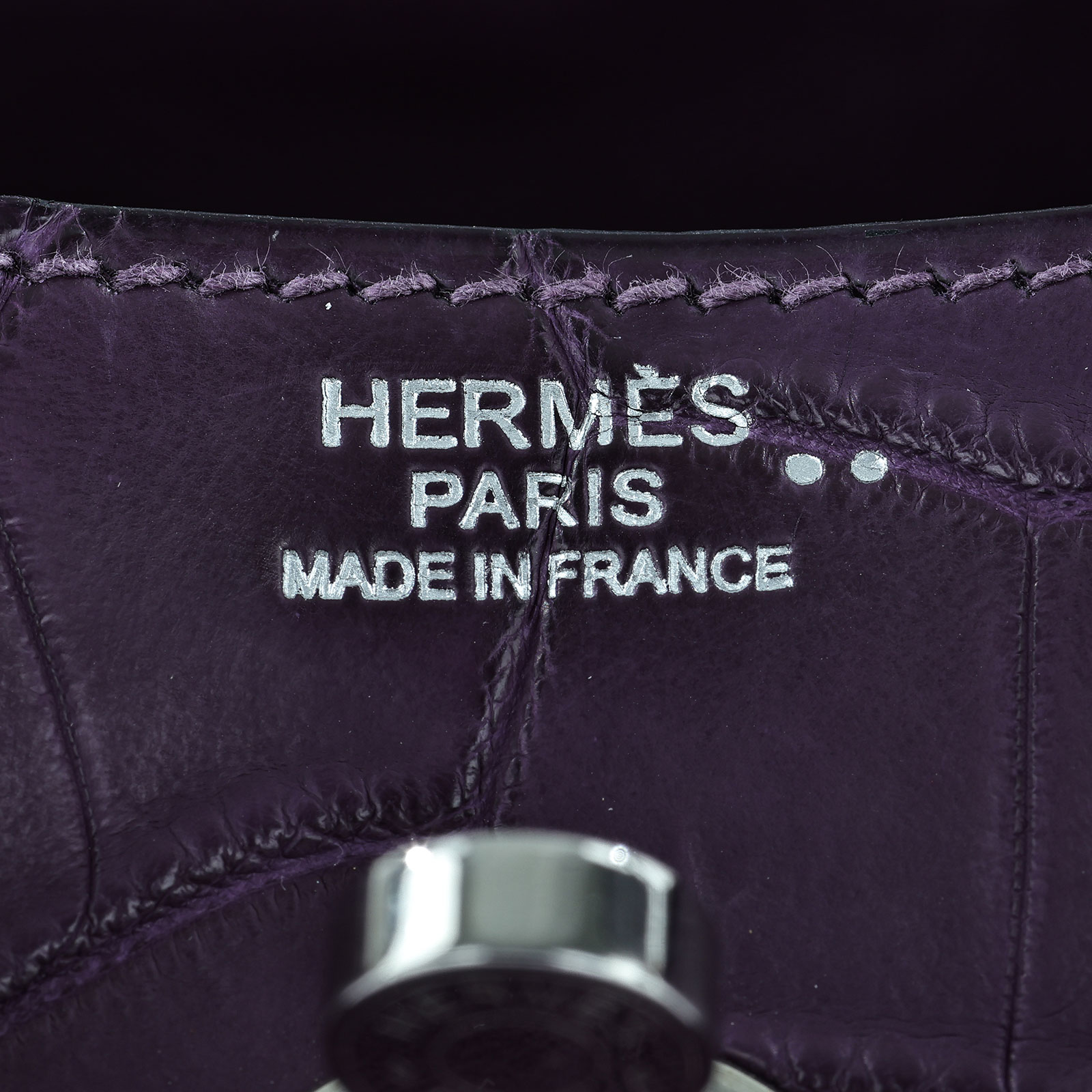 愛馬仕 Hermès Lindy 琳迪包 30  口Q刻 口Q刻 紫鱷魚LINDY30 銀釦 防塵袋/原廠盒子