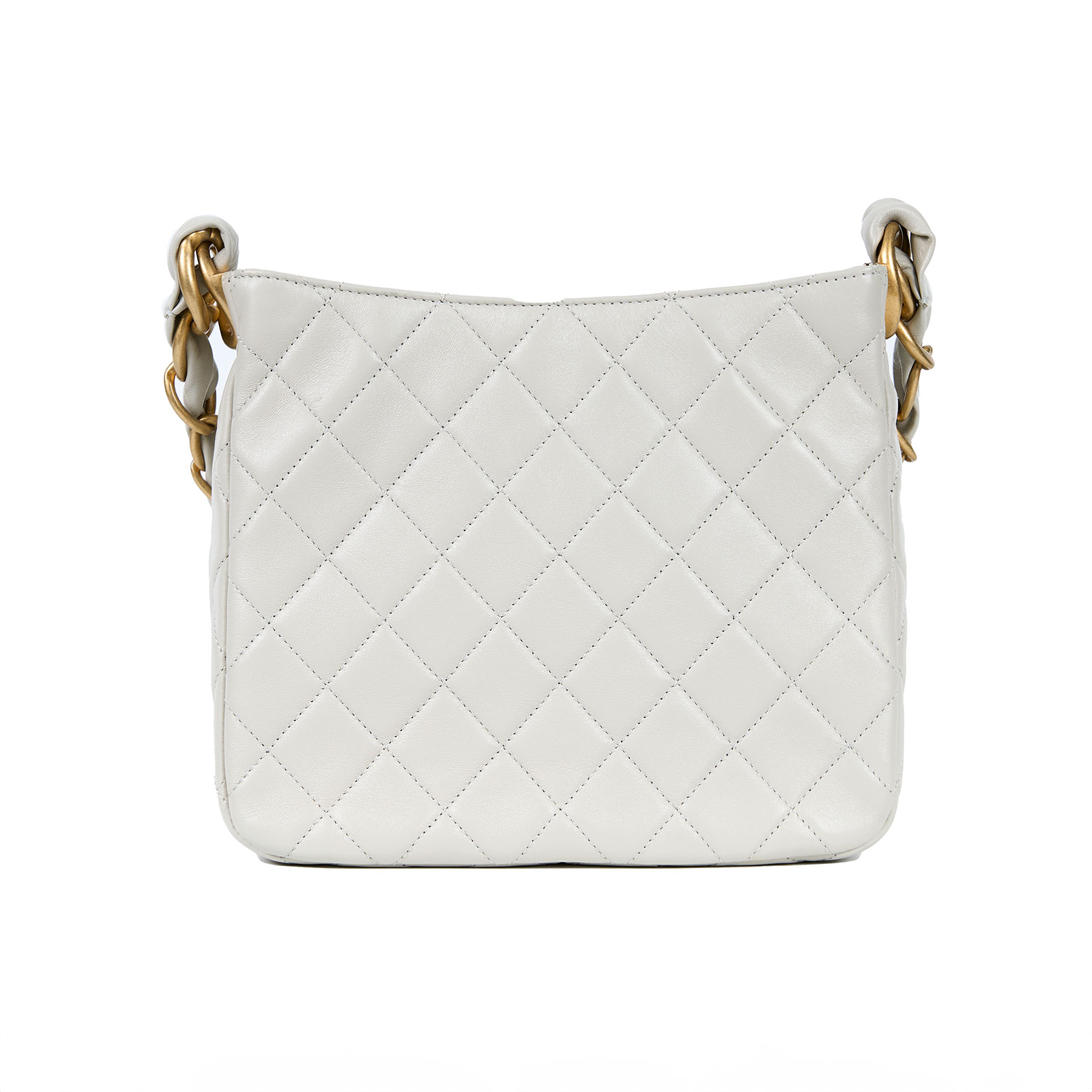 香奈兒 CHANEL 流浪包  晶片款 灰菱格TOTE 防塵袋