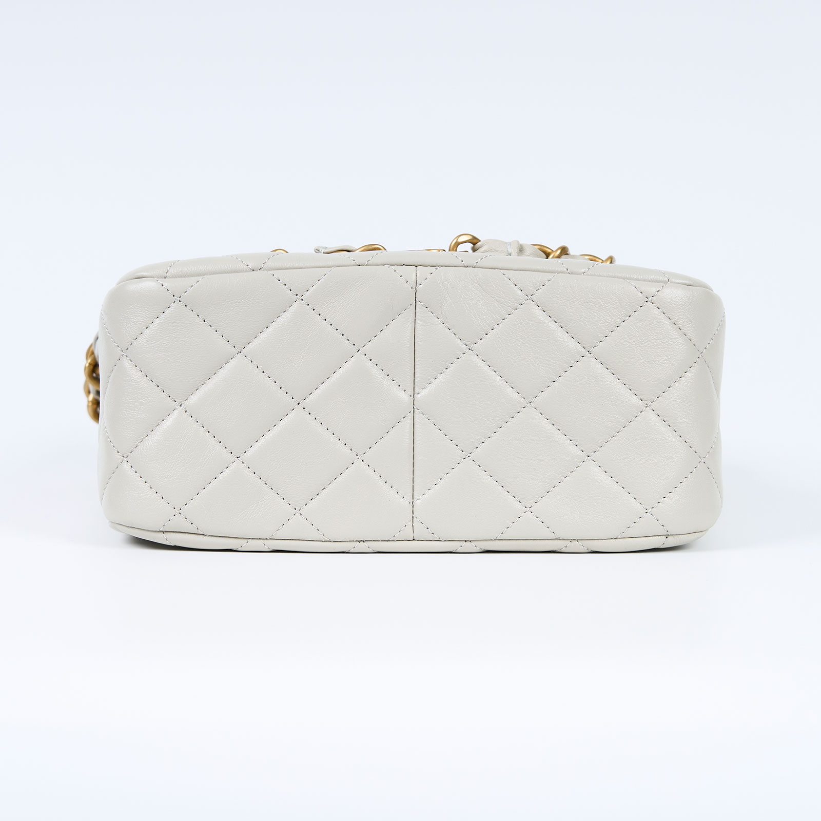 香奈兒 CHANEL 流浪包  晶片款 灰菱格TOTE 防塵袋
