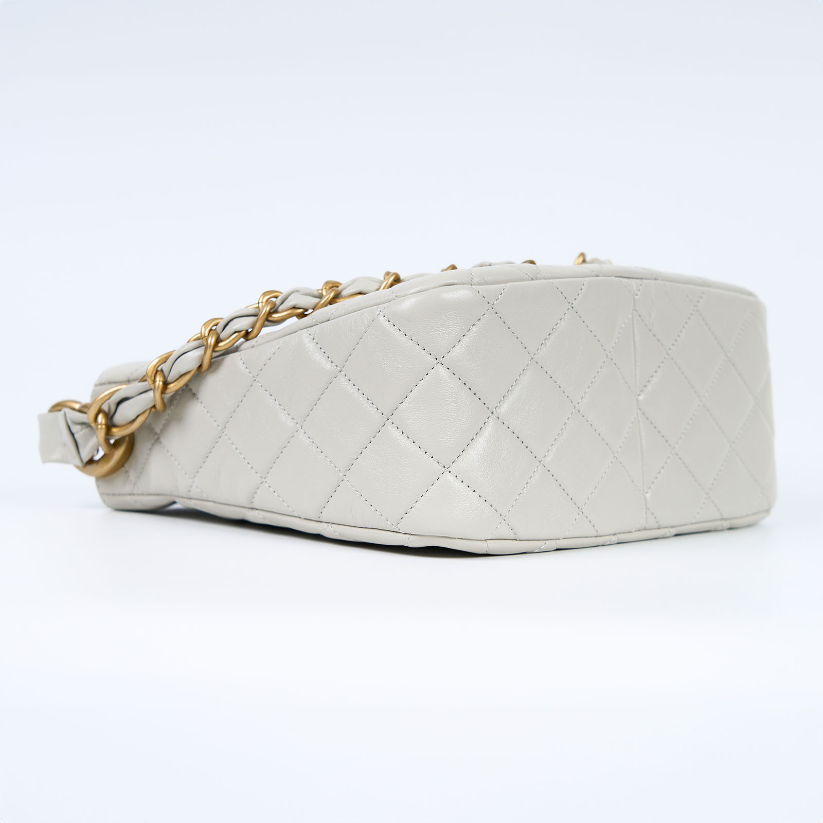 香奈兒 CHANEL 流浪包  晶片款 灰菱格TOTE 防塵袋
