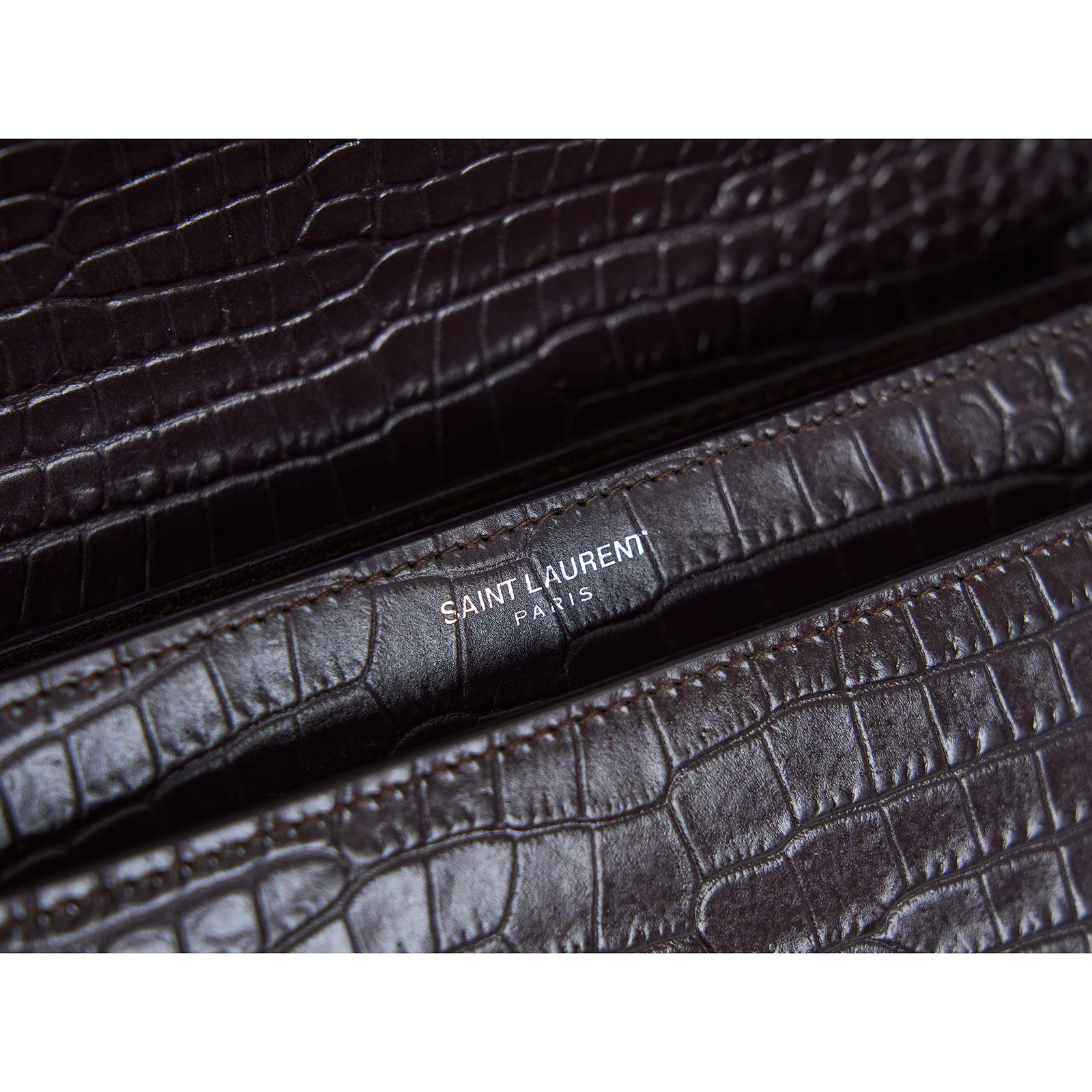 聖羅蘭 YSL SAINT LAURENT Sunset 滑面皮革中型手袋 442906D420W 咖鱷魚壓紋SUNSET肩背包 防塵袋