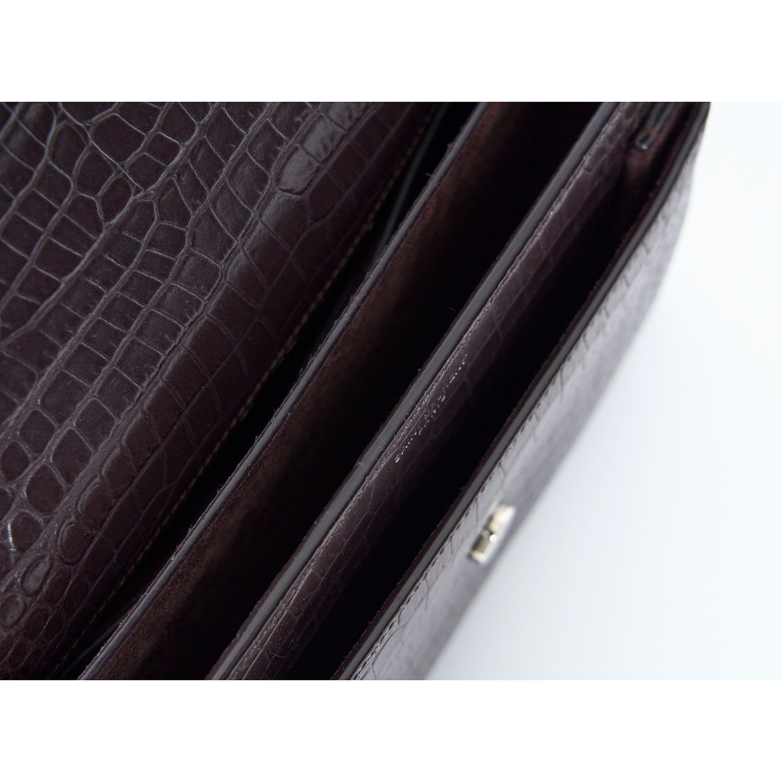 聖羅蘭 YSL SAINT LAURENT Sunset 滑面皮革中型手袋 442906D420W 咖鱷魚壓紋SUNSET肩背包 防塵袋