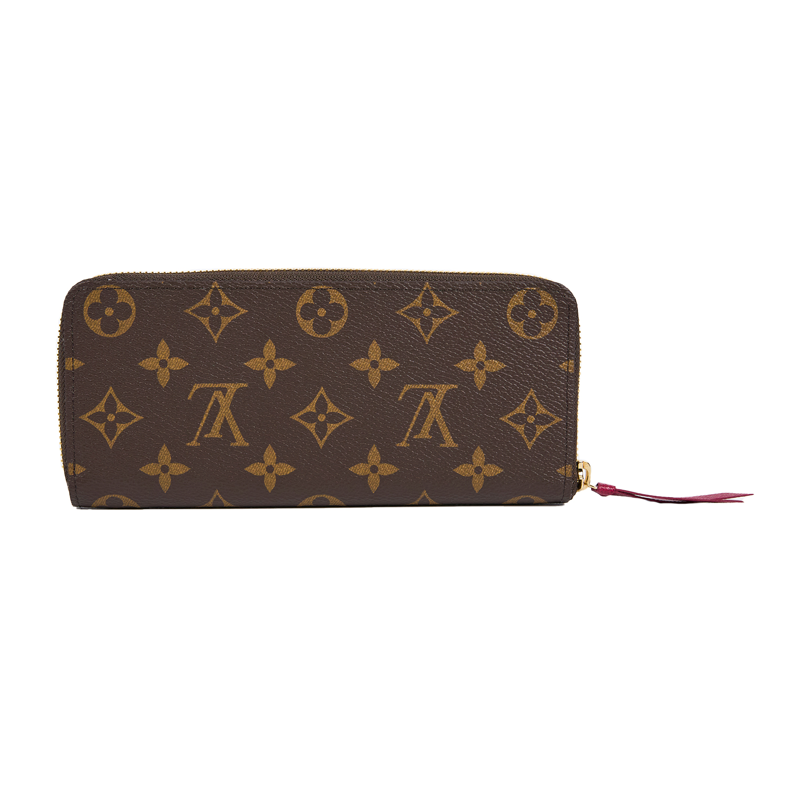 路易威登 LOUIS VUITTON Clémence 錢包 拉鍊 長夾 經典帆布 紫紅色 M60742 晶片款 原花CLEMENCE拉鍊長夾 防塵袋