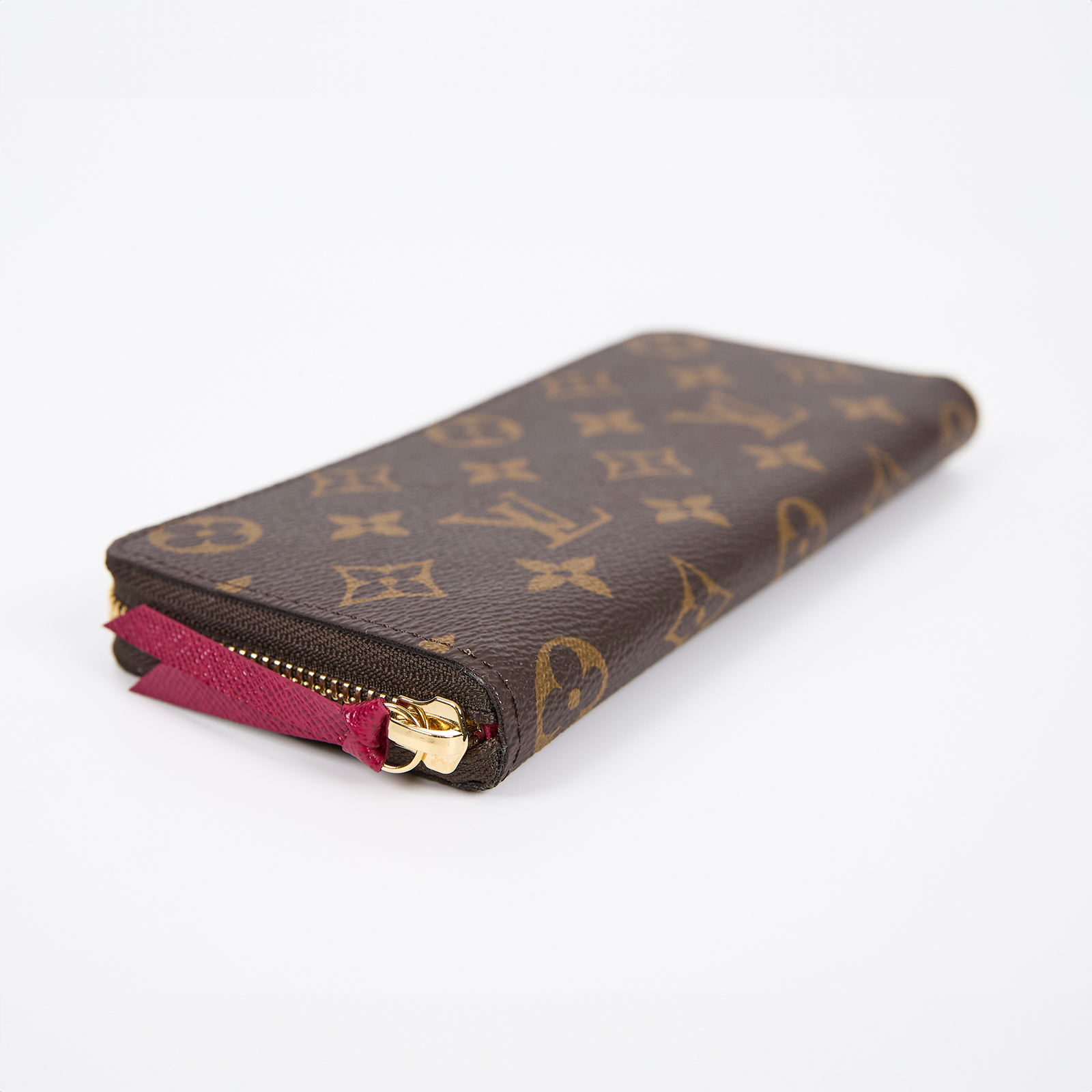 路易威登 LOUIS VUITTON Clémence 錢包 拉鍊 長夾 經典帆布 紫紅色 M60742 晶片款 原花CLEMENCE拉鍊長夾 防塵袋