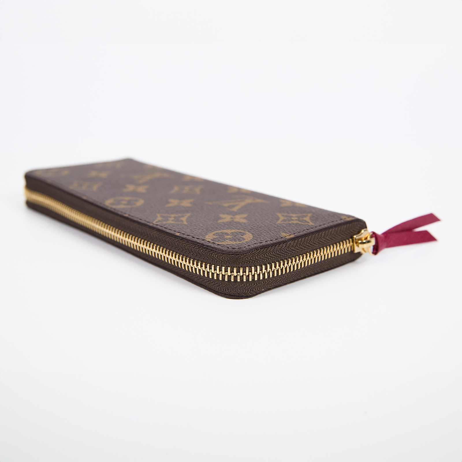 路易威登 LOUIS VUITTON Clémence 錢包 拉鍊 長夾 經典帆布 紫紅色 M60742 晶片款 原花CLEMENCE拉鍊長夾 防塵袋