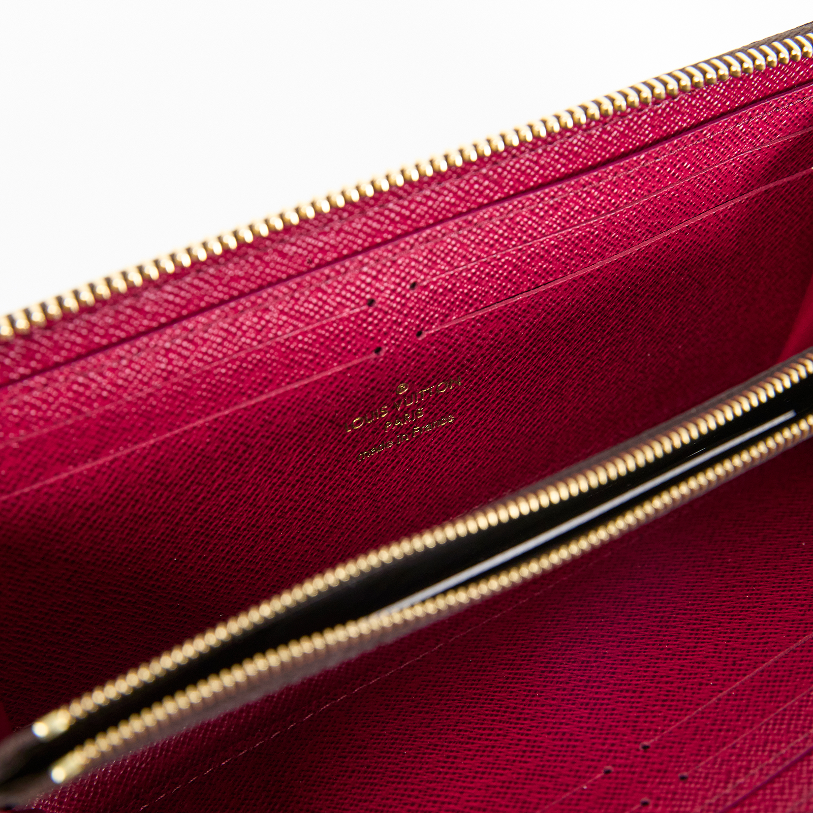 路易威登 LOUIS VUITTON Clémence 錢包 拉鍊 長夾 經典帆布 紫紅色 M60742 晶片款 原花CLEMENCE拉鍊長夾 防塵袋