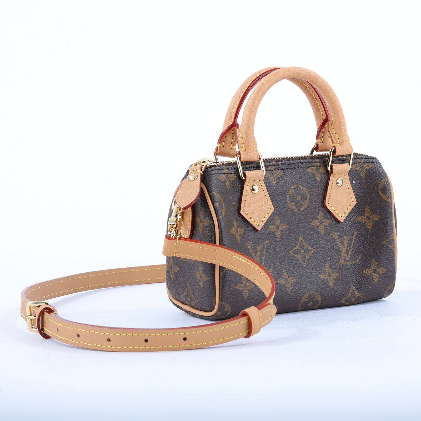 路易威登 LOUIS VUITTON Nano Speedy 原花 手提 肩背包 M81085 　原花NANO SPEEDY 防塵袋/購買證明影本