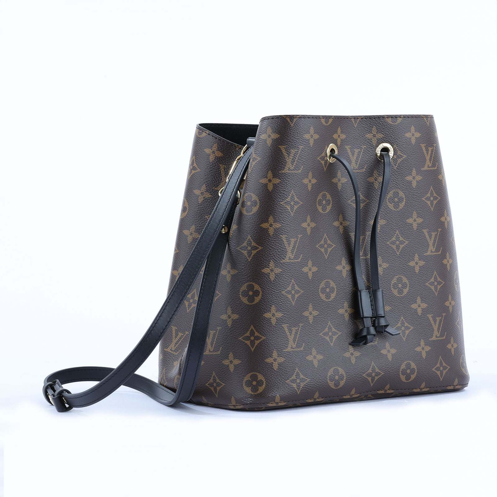 路易威登 LOUIS VUITTON NéoNoé MM 原花 束口水桶包 M44020 晶片款 ☆黑原花NEONOE水桶包 防塵袋/購買證明