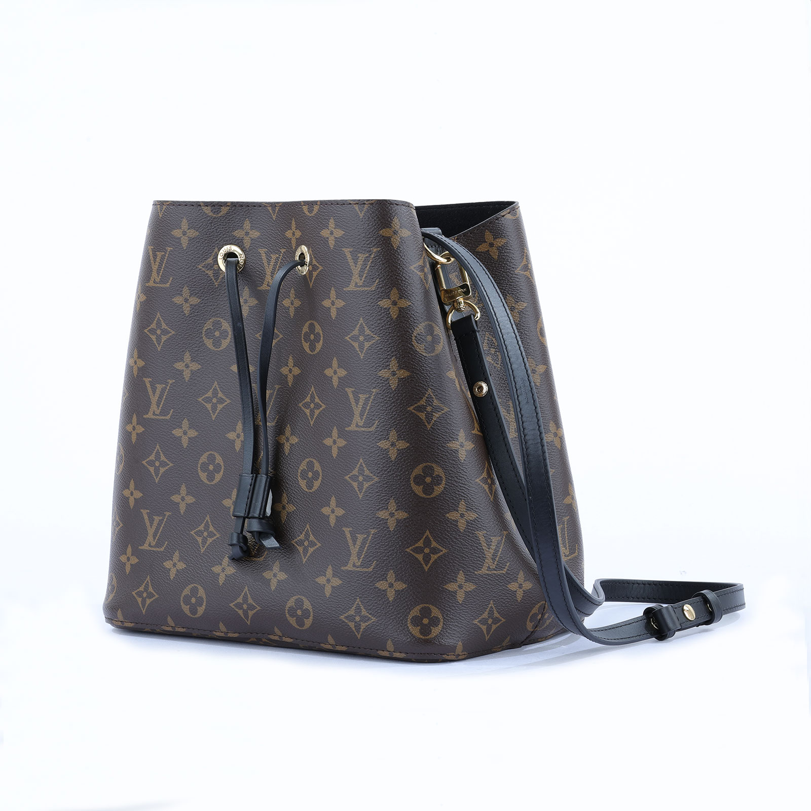 路易威登 LOUIS VUITTON NéoNoé MM 原花 束口水桶包 M44020 晶片款 ☆黑原花NEONOE水桶包 防塵袋/購買證明