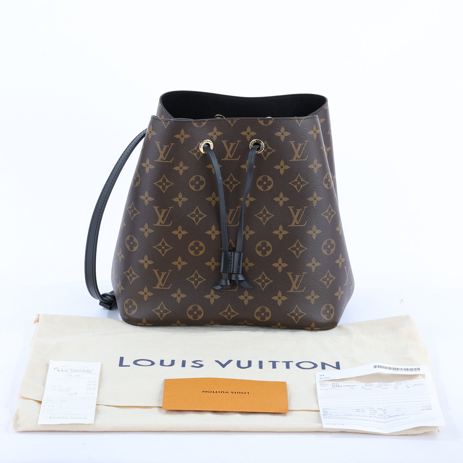 路易威登 LOUIS VUITTON NéoNoé MM 原花 束口水桶包 M44020 晶片款 ☆黑原花NEONOE水桶包 防塵袋/購買證明