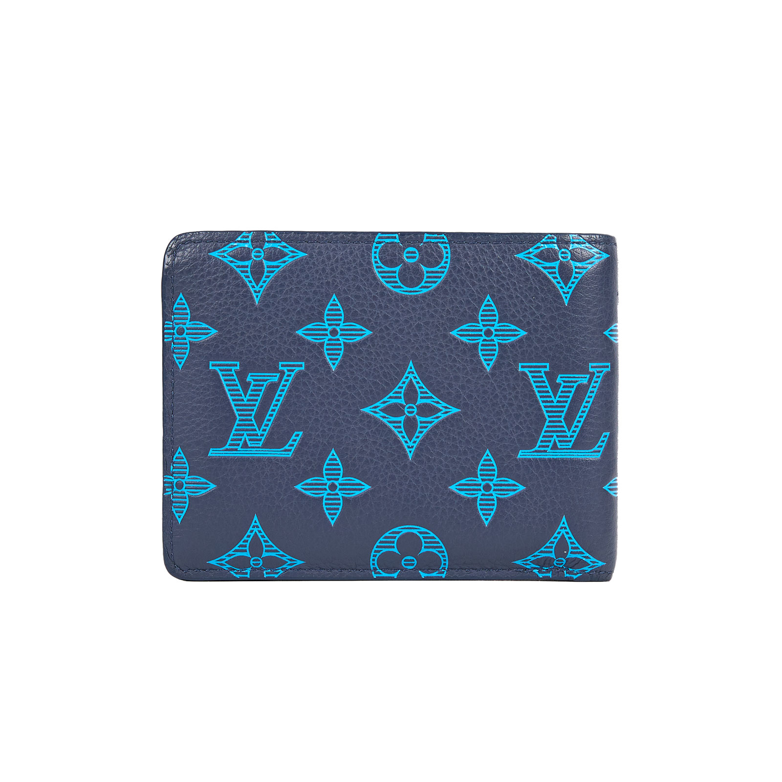 路易威登 LOUIS VUITTON Multiple 錢包 短夾 M82323 晶片款 藍原花二折皮夾Multiple 原廠盒子/防塵袋