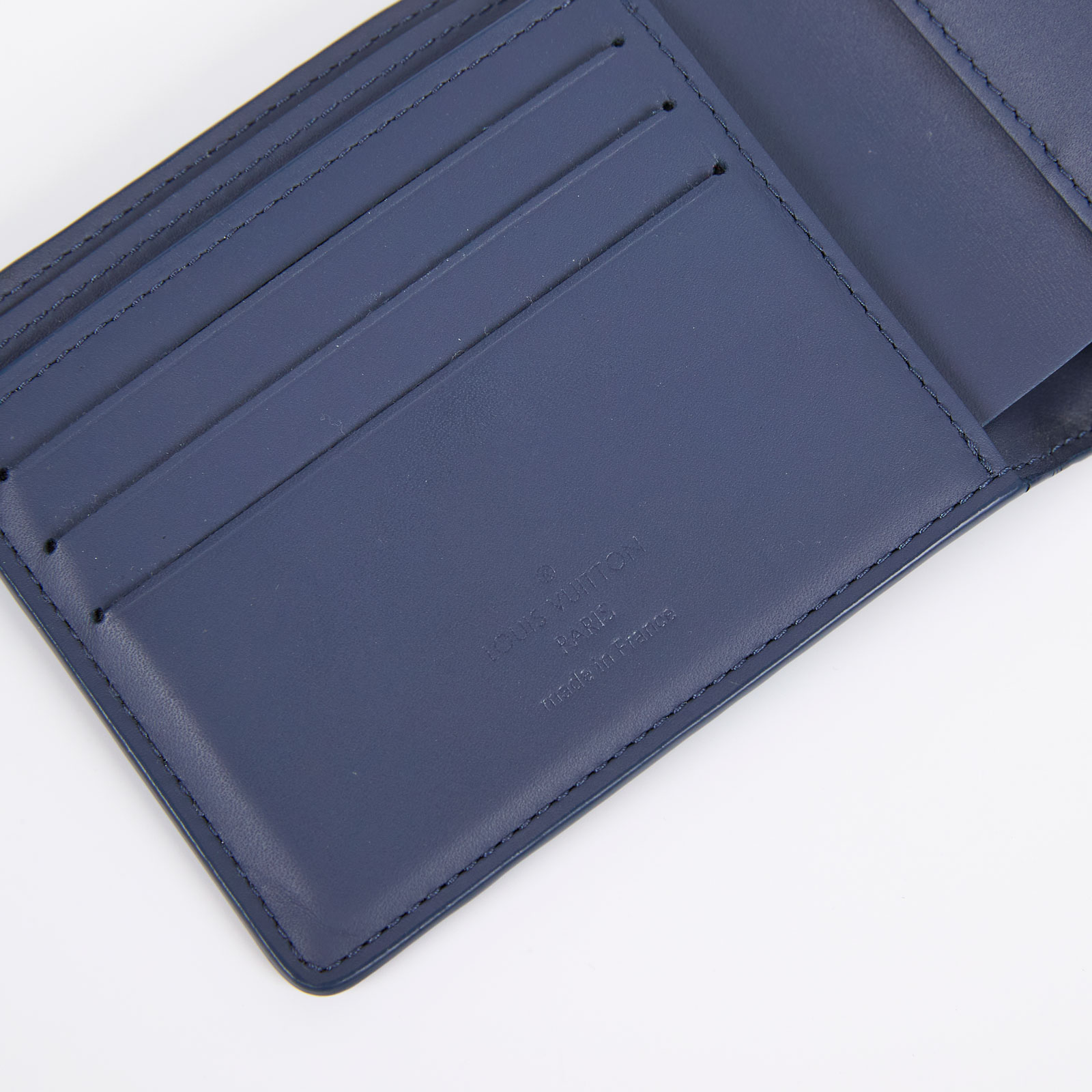 路易威登 LOUIS VUITTON Multiple 錢包 短夾 M82323 晶片款 藍原花二折皮夾Multiple 原廠盒子/防塵袋